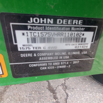 2024 John Deere 1575 Mower/Front Deck