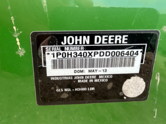 2013 John Deere H340 Loader