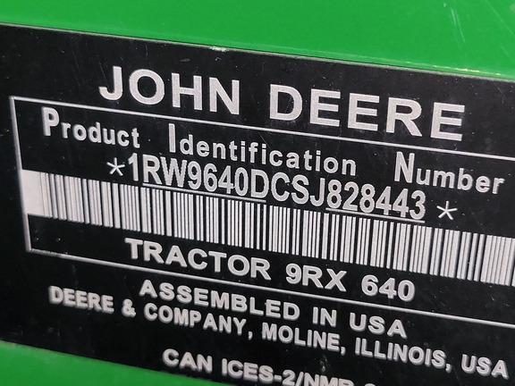2025 John Deere 9RX 640 Tractor Rubber Track