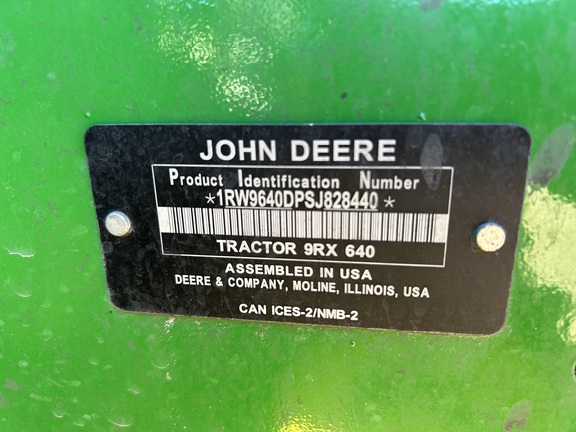 2025 John Deere 9RX 640 Tractor Rubber Track
