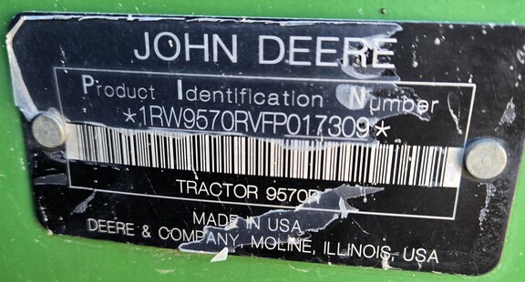 2015 John Deere 9570R Tractor 4WD