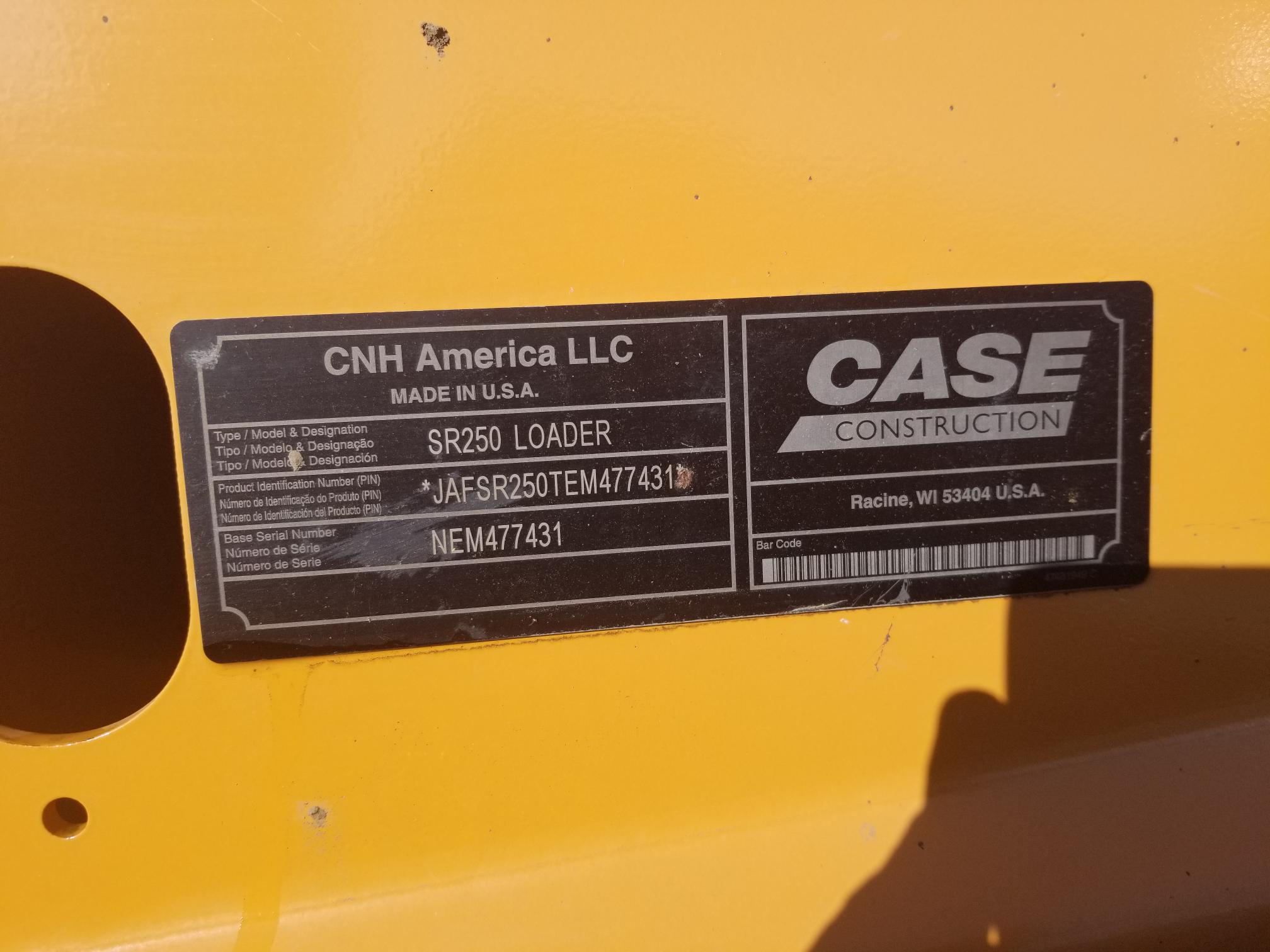 2014 Case SR250 Skid Steer Loader