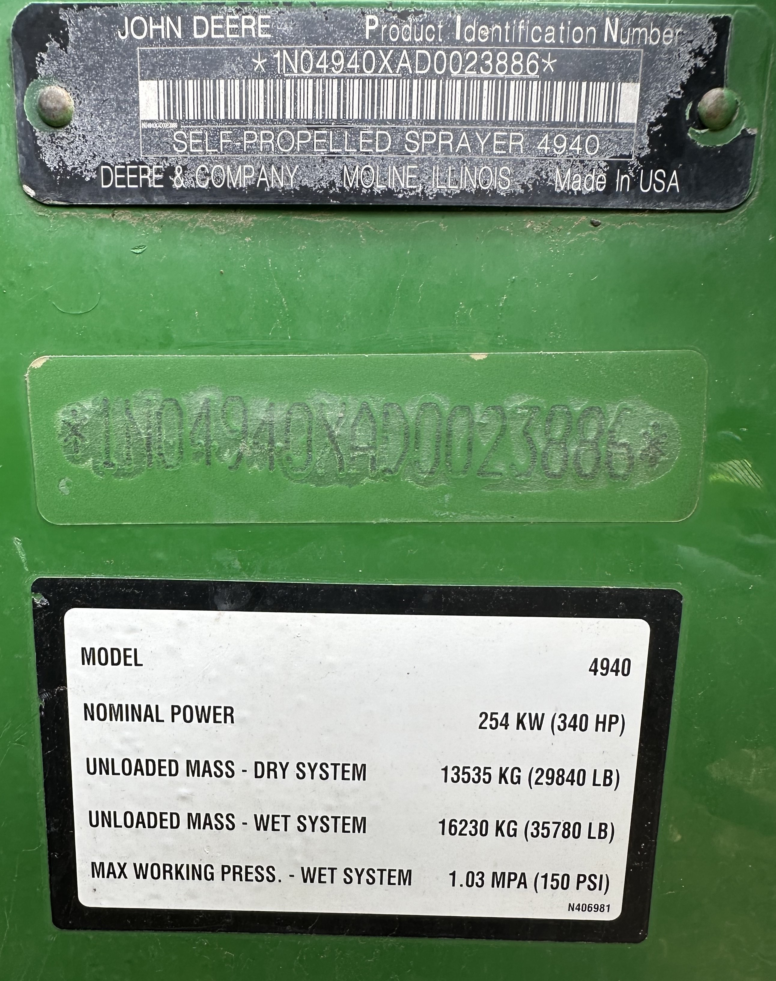 2013 John Deere 4940 Sprayer/High Clearance