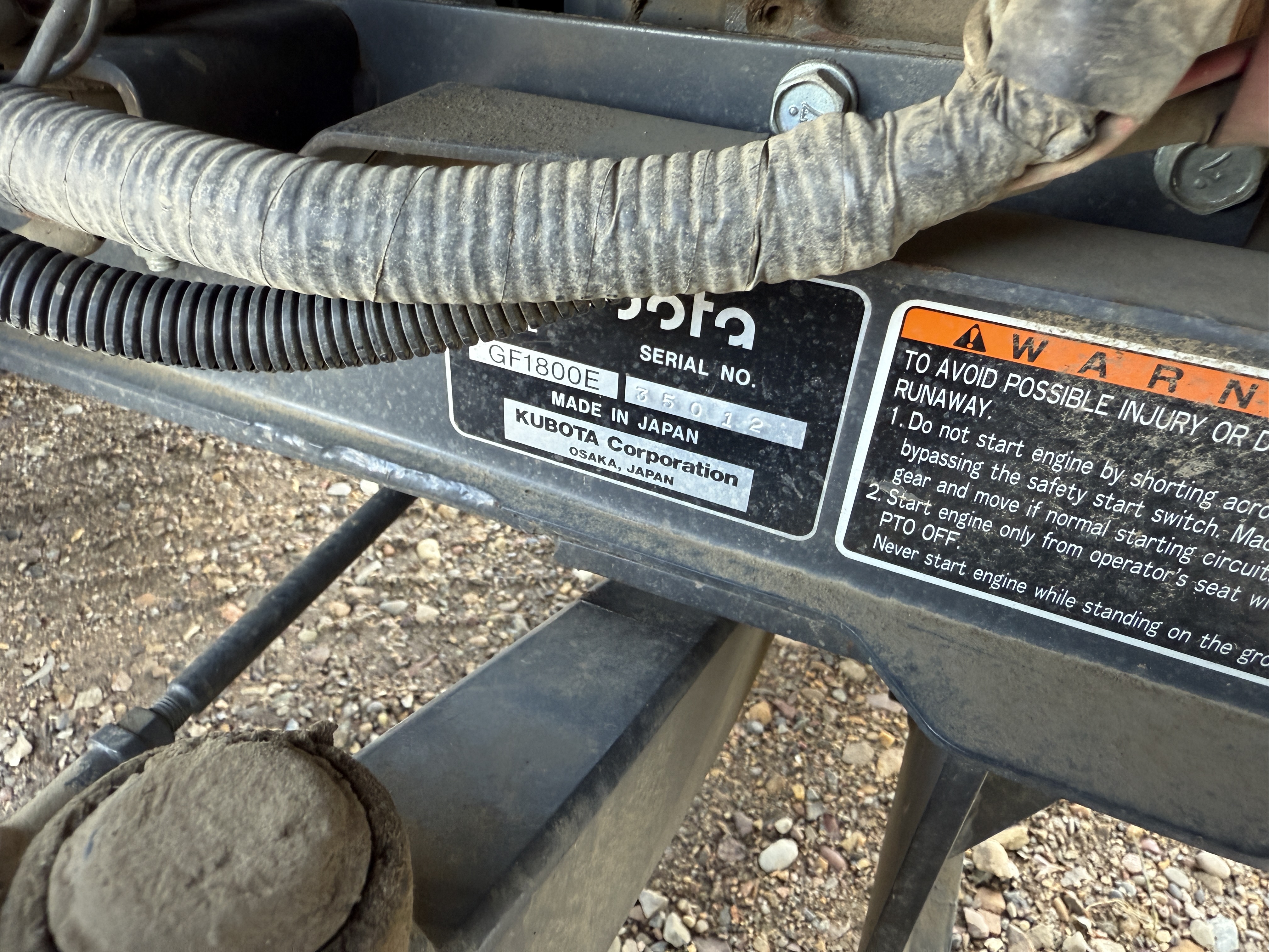 2015 Kubota GF1800 Mower/Front Deck