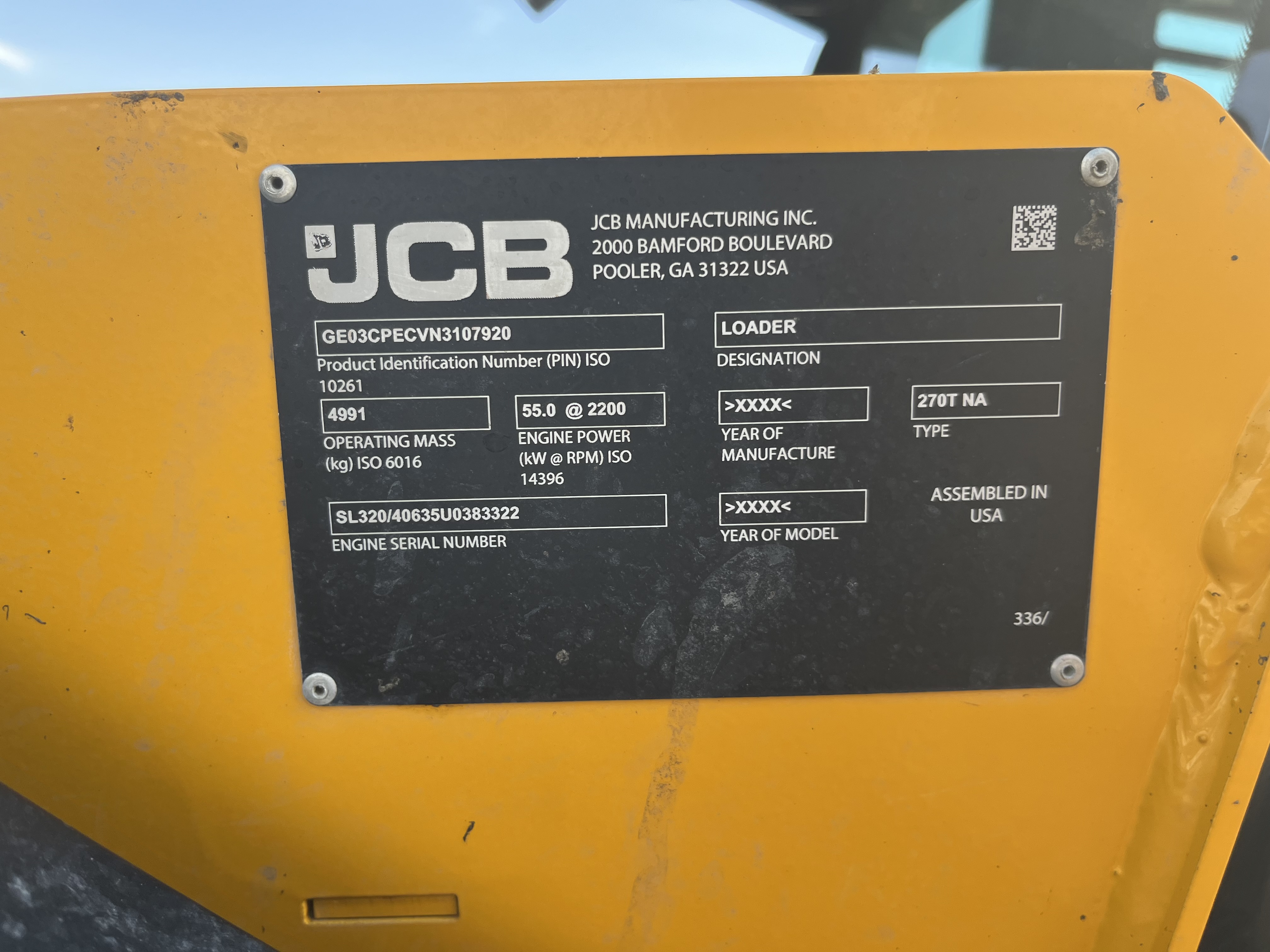 2022 JCB 270T Compact Track Loader
