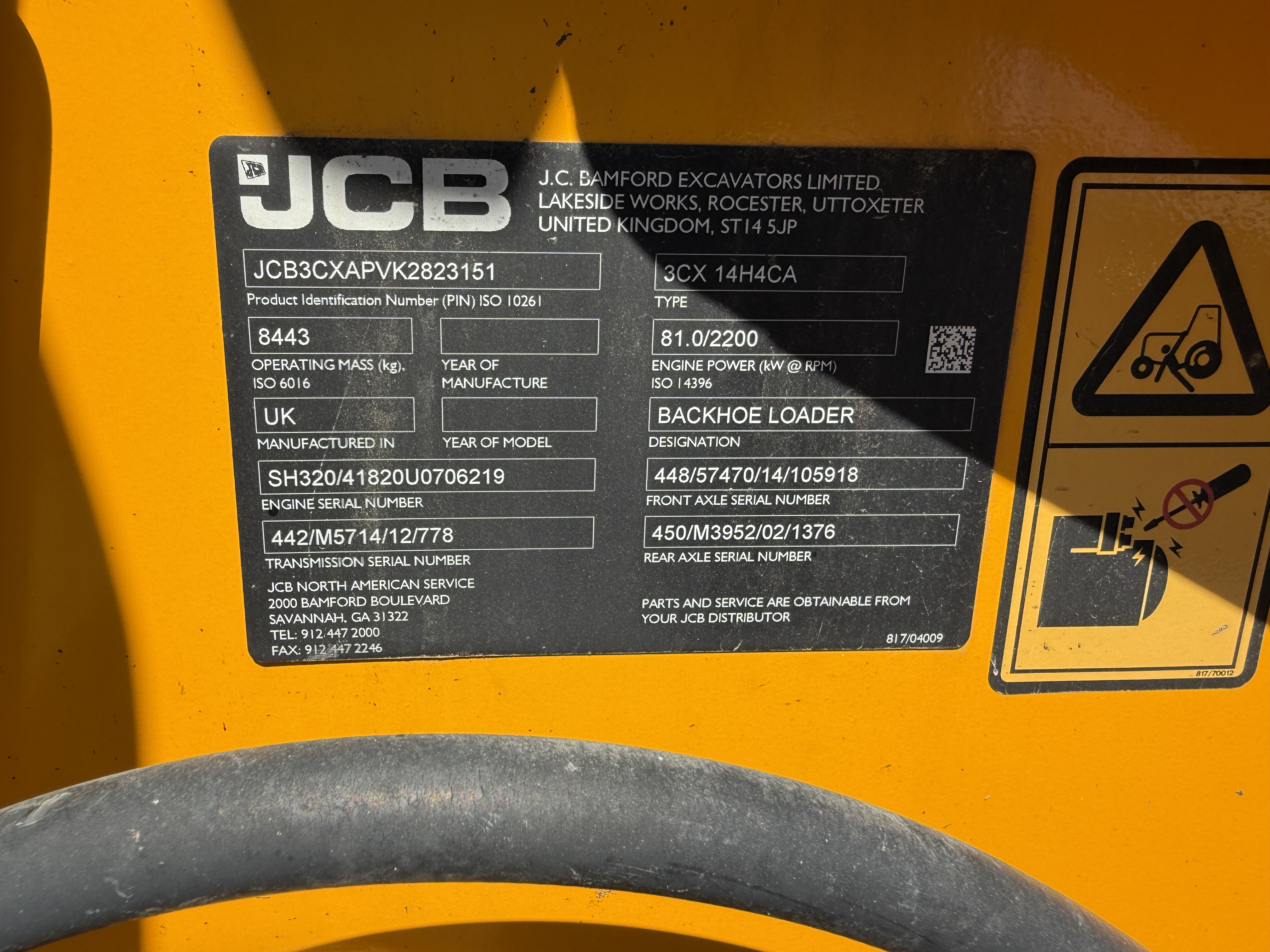 2019 JCB 3CX Tractor Loader Backhoe