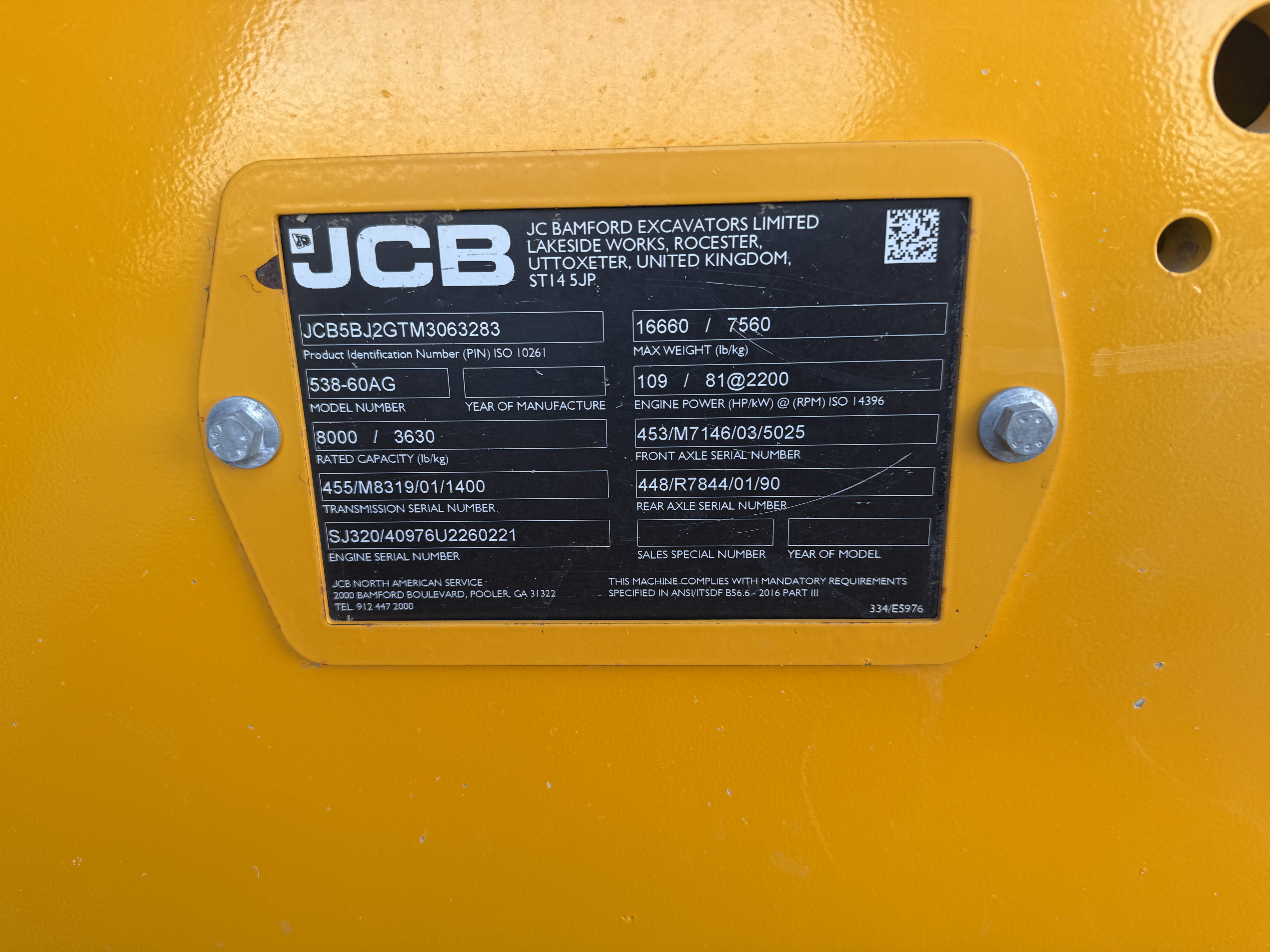 2021 JCB 538-60 TeleHandler