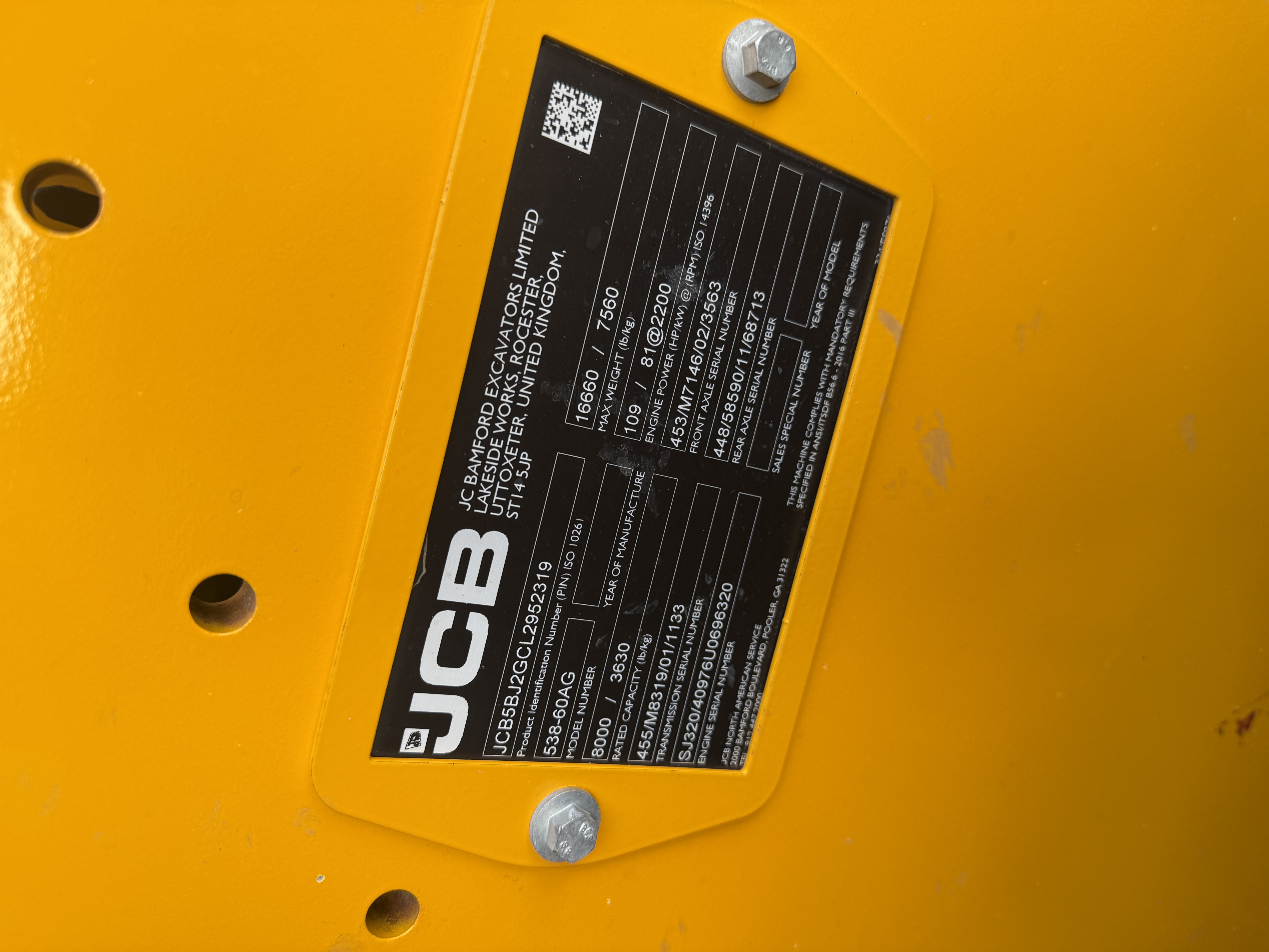 2021 JCB 538-60 TeleHandler