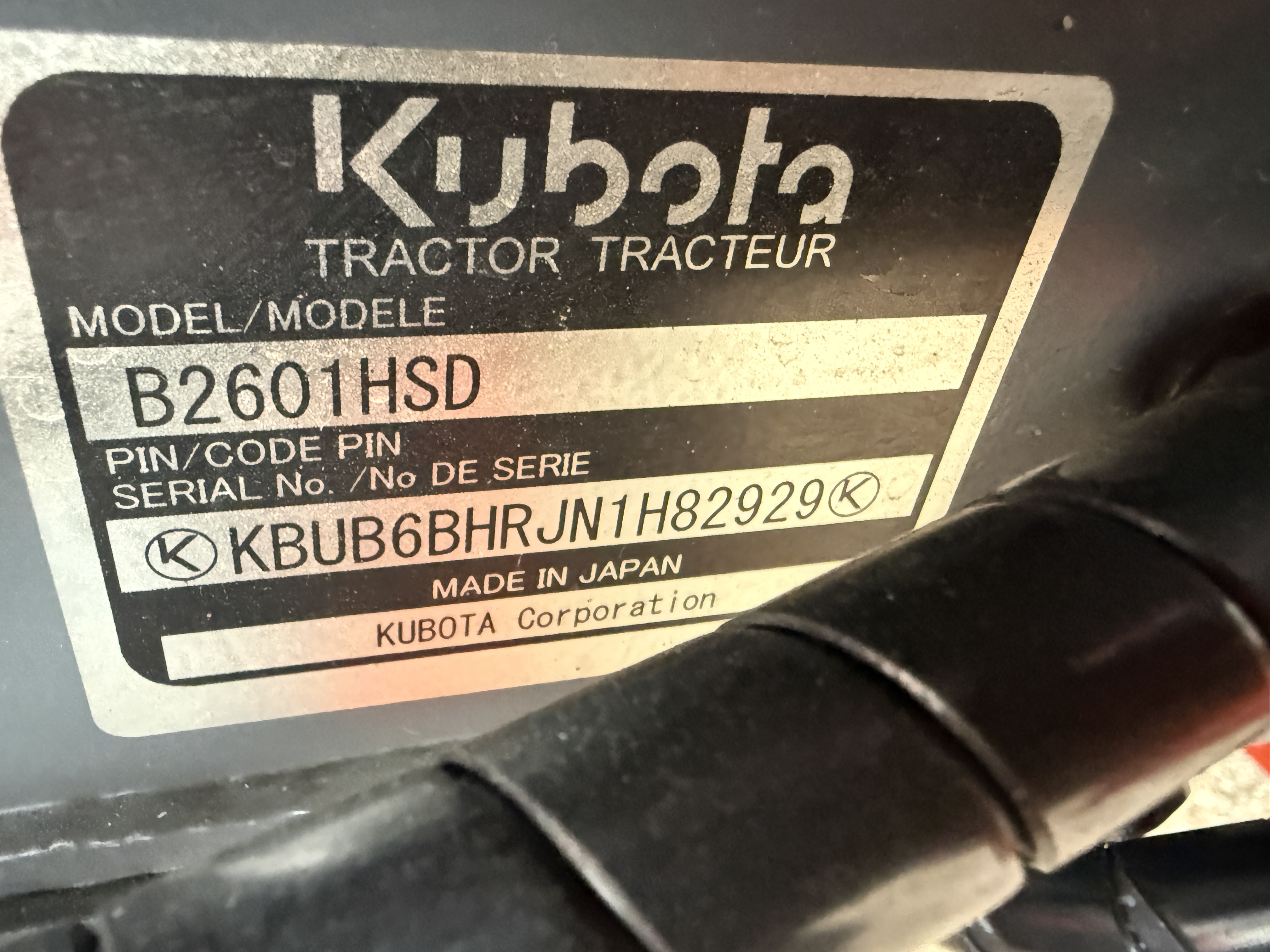 2022 Kubota B2601 Tractor