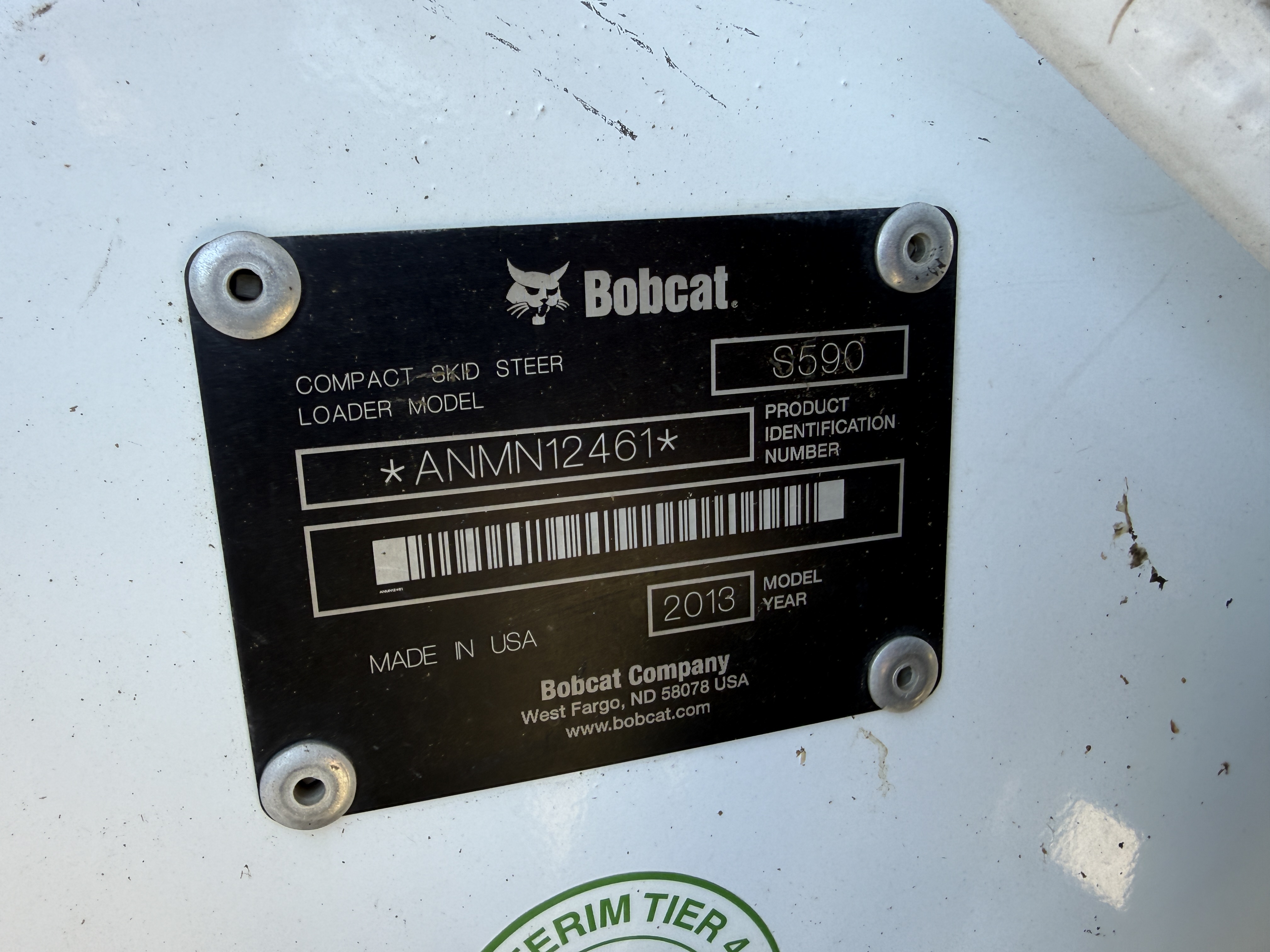 2013 Bobcat S590 Skid Steer Loader