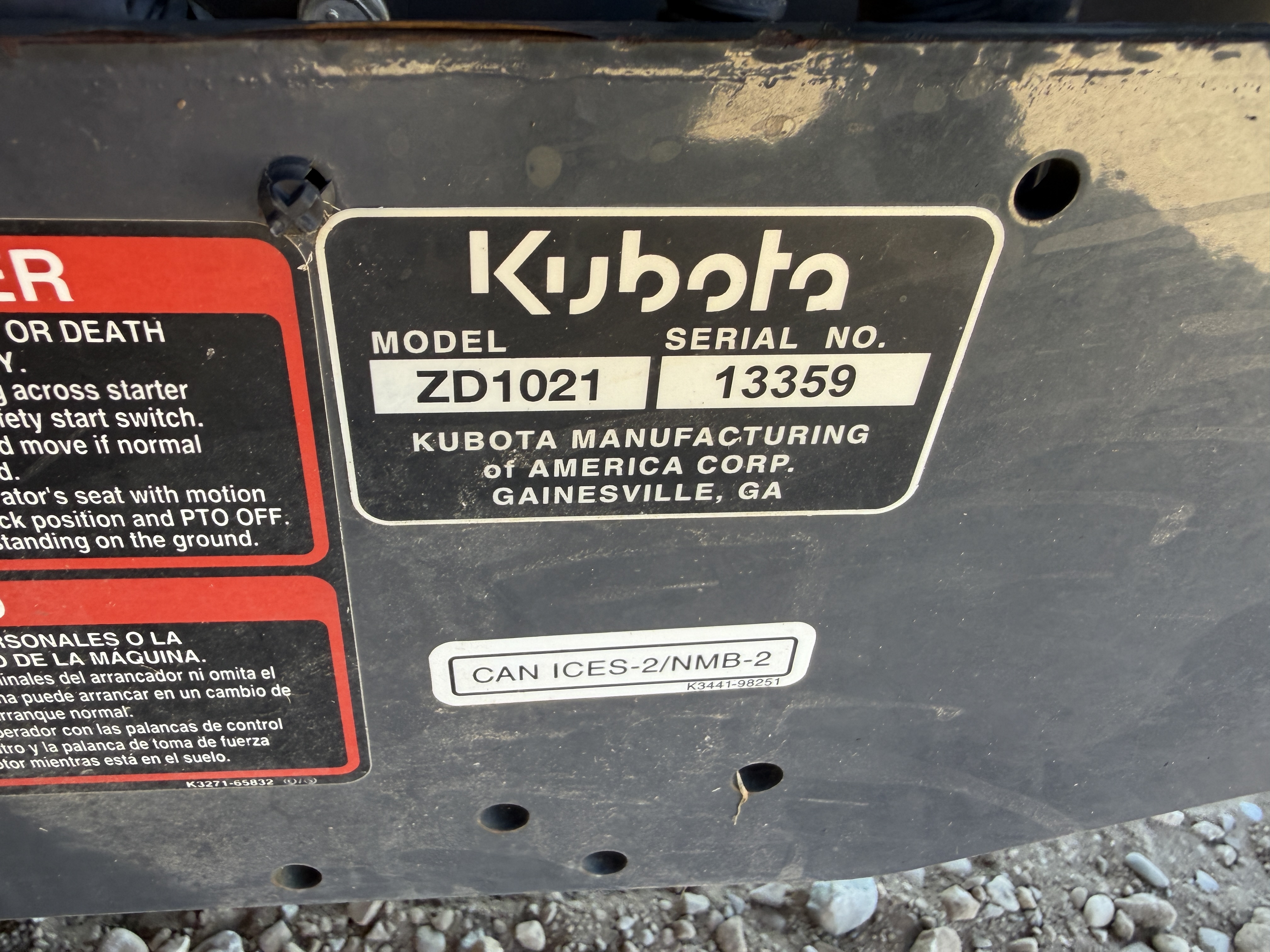 2019 Kubota ZD1021-60 Mower
