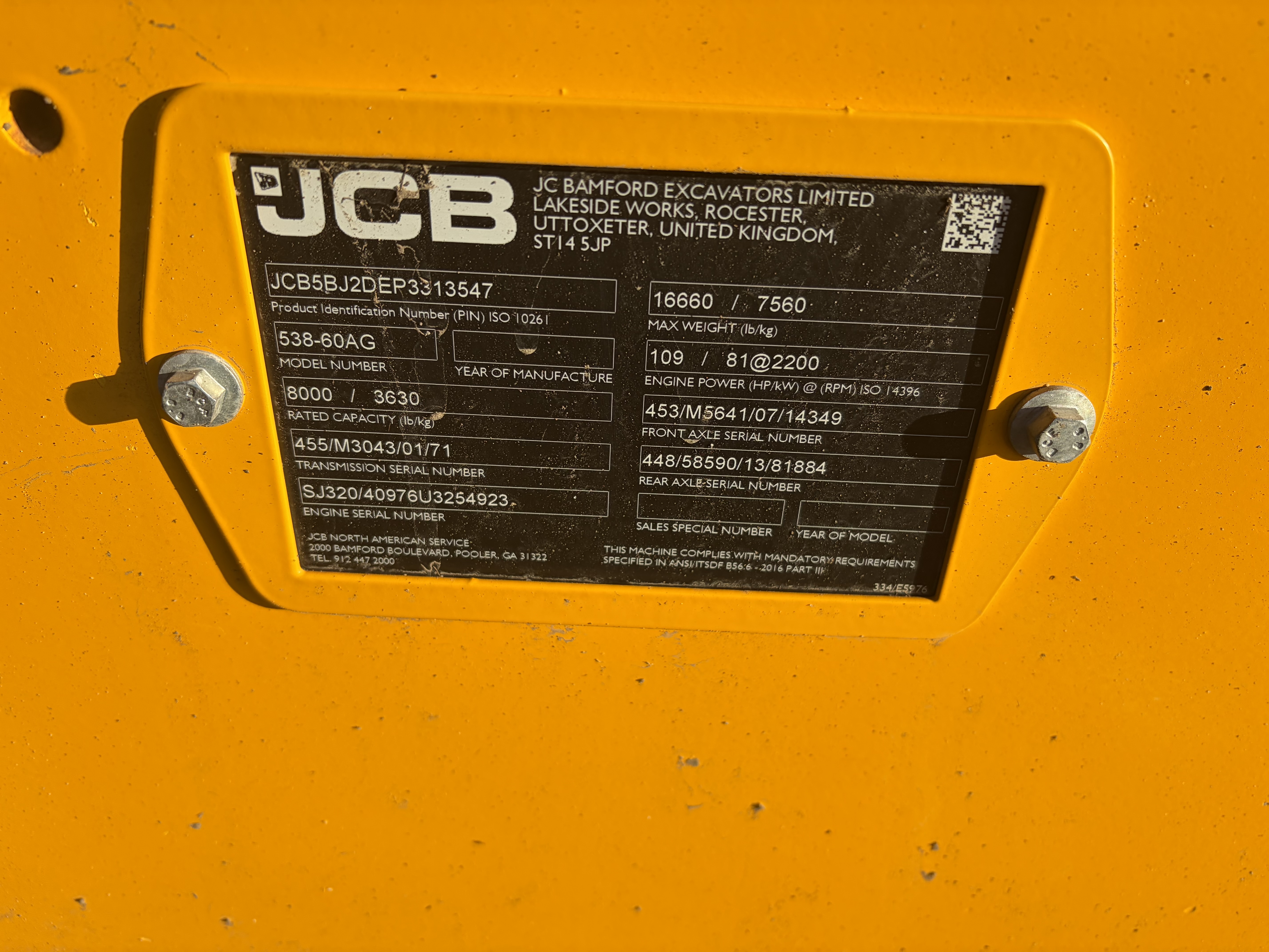 2023 JCB 538-60 Telescopic Wheel Loader