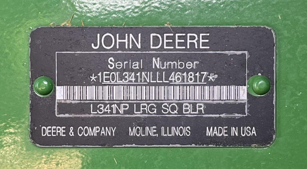 2020 John Deere L341 Baler/Round