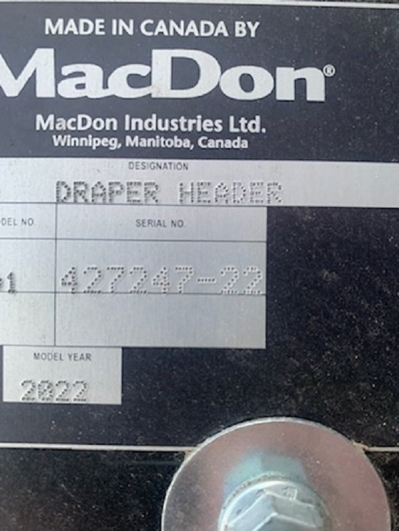 2022 MacDon FD140 Header Combine