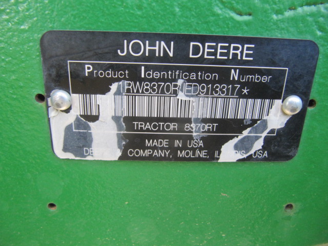 2014 John Deere 8370RT Tractor