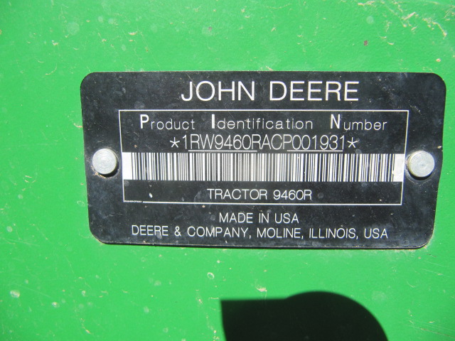 2012 John Deere 9460R Tractor