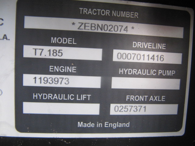 2014 New Holland T7.185 Tractor