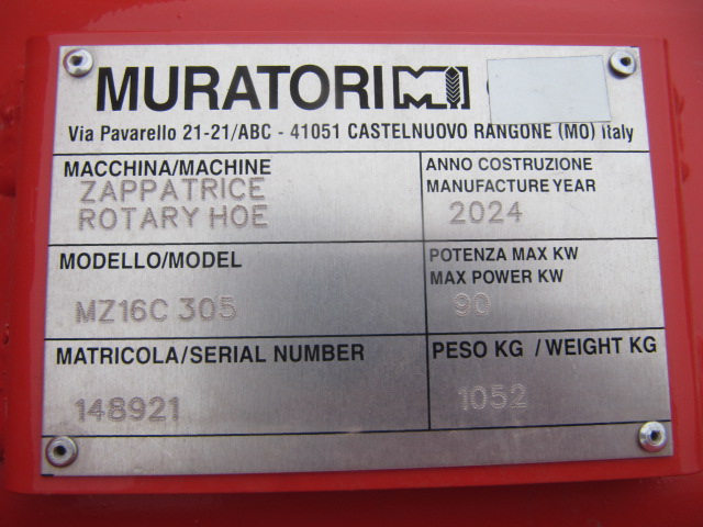 2024 Muratori MZ16C-305 Rotary Tiller