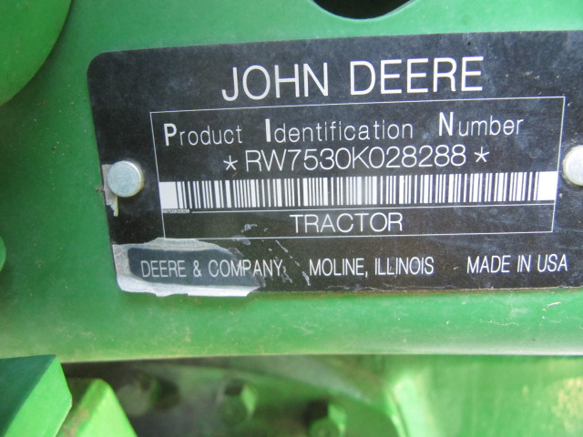 2011 John Deere 7530 Prem Tractor