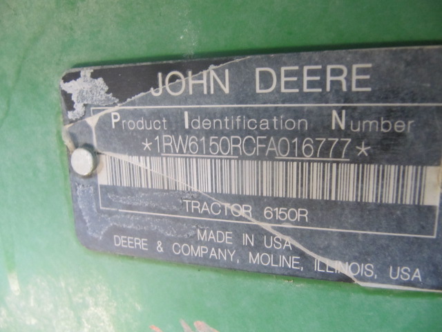 2015 John Deere 6150R Tractor