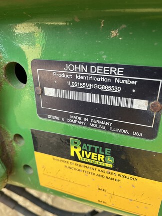 2016 John Deere 6155M Tractor