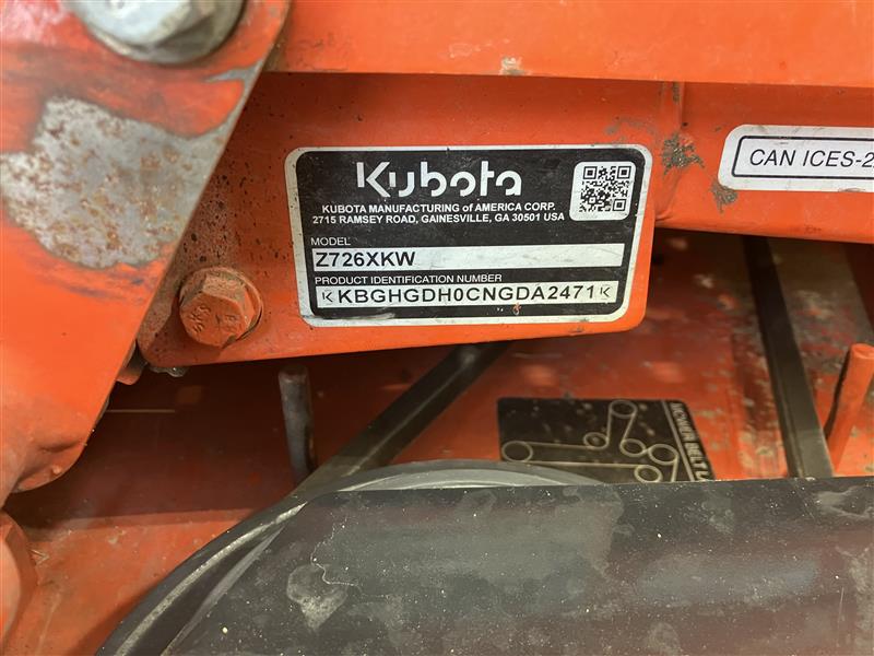 2022 Kubota Z726X Mower