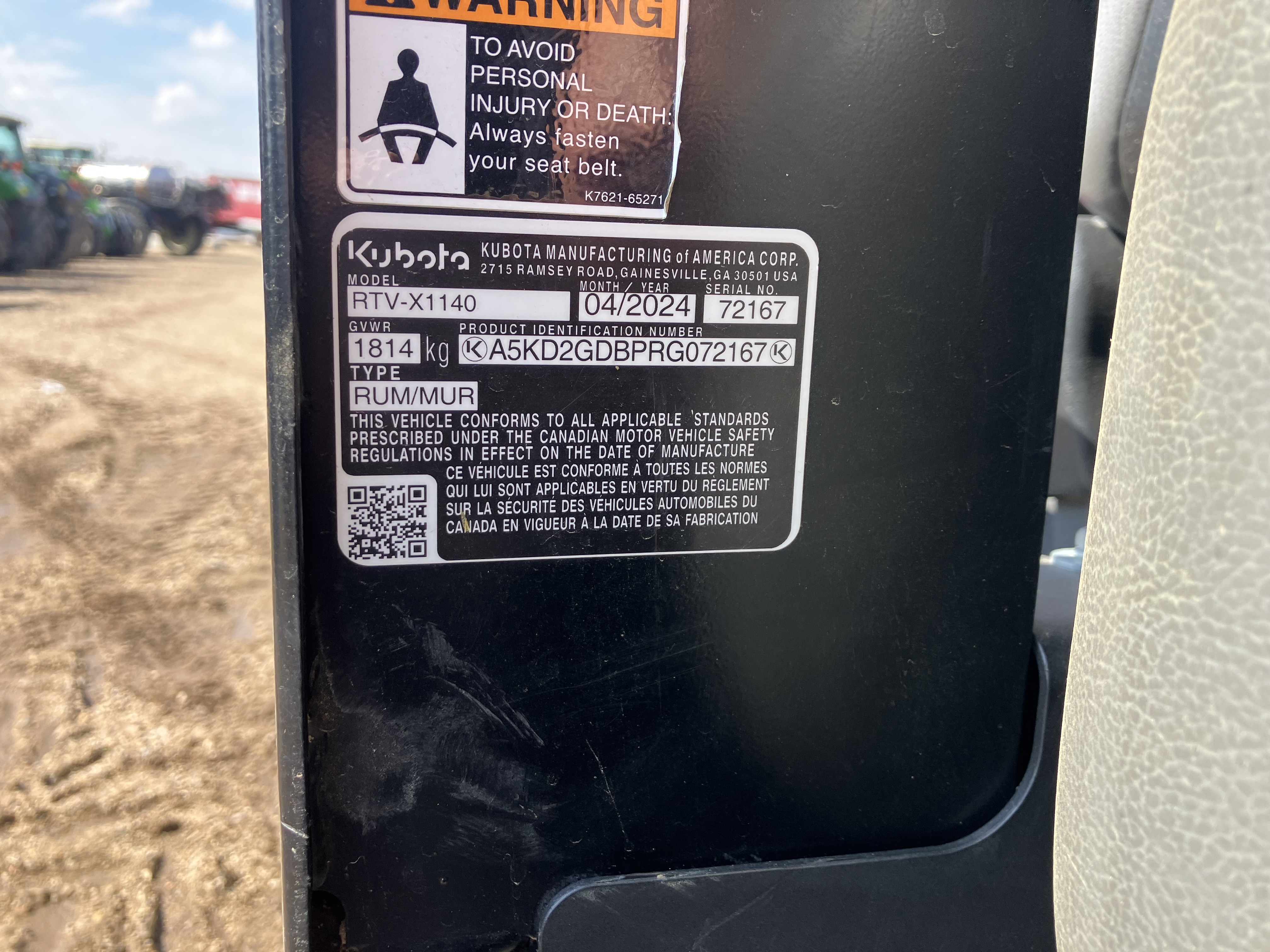 2024 Kubota RTV-X1140 Utility Vehicle