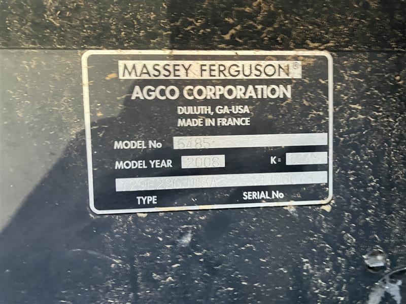 2009 Massey Ferguson 6485 Tractor