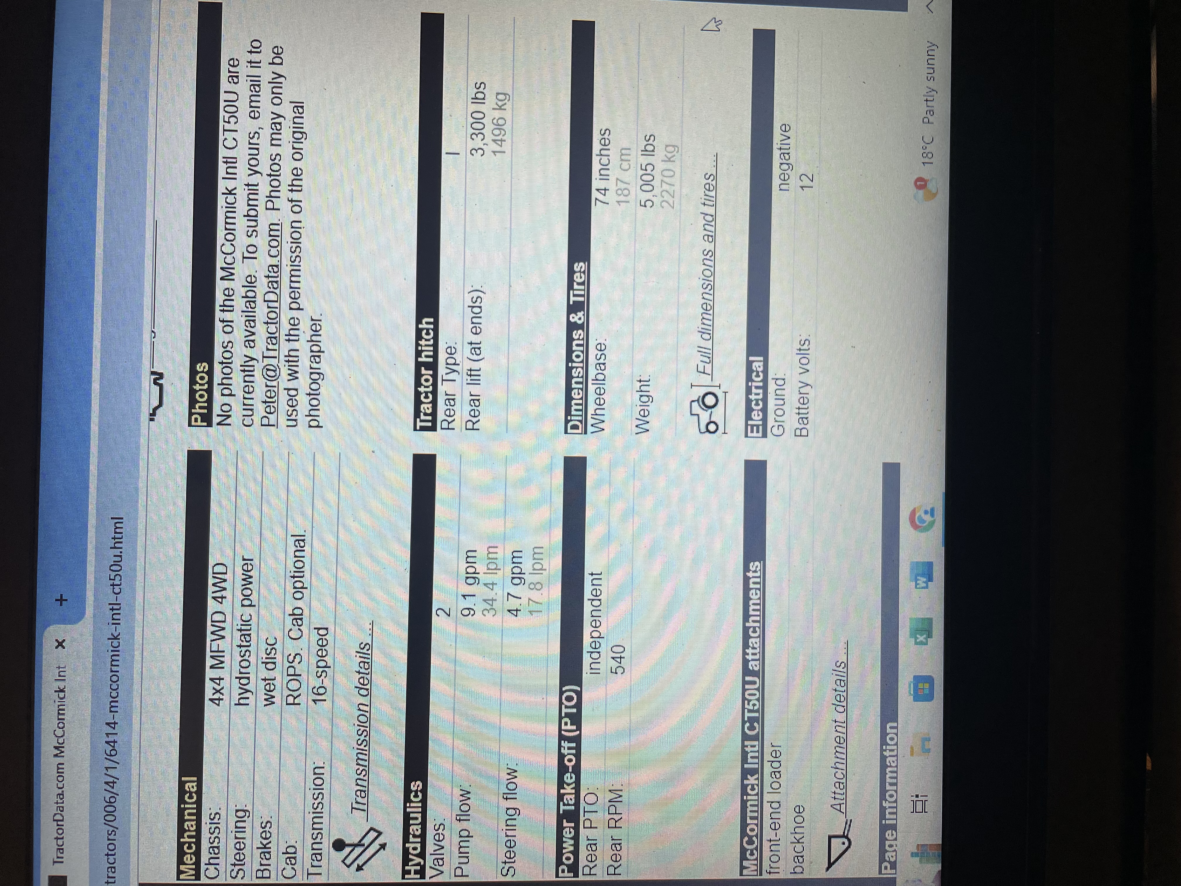 2008 McCormick CT50U Tractor