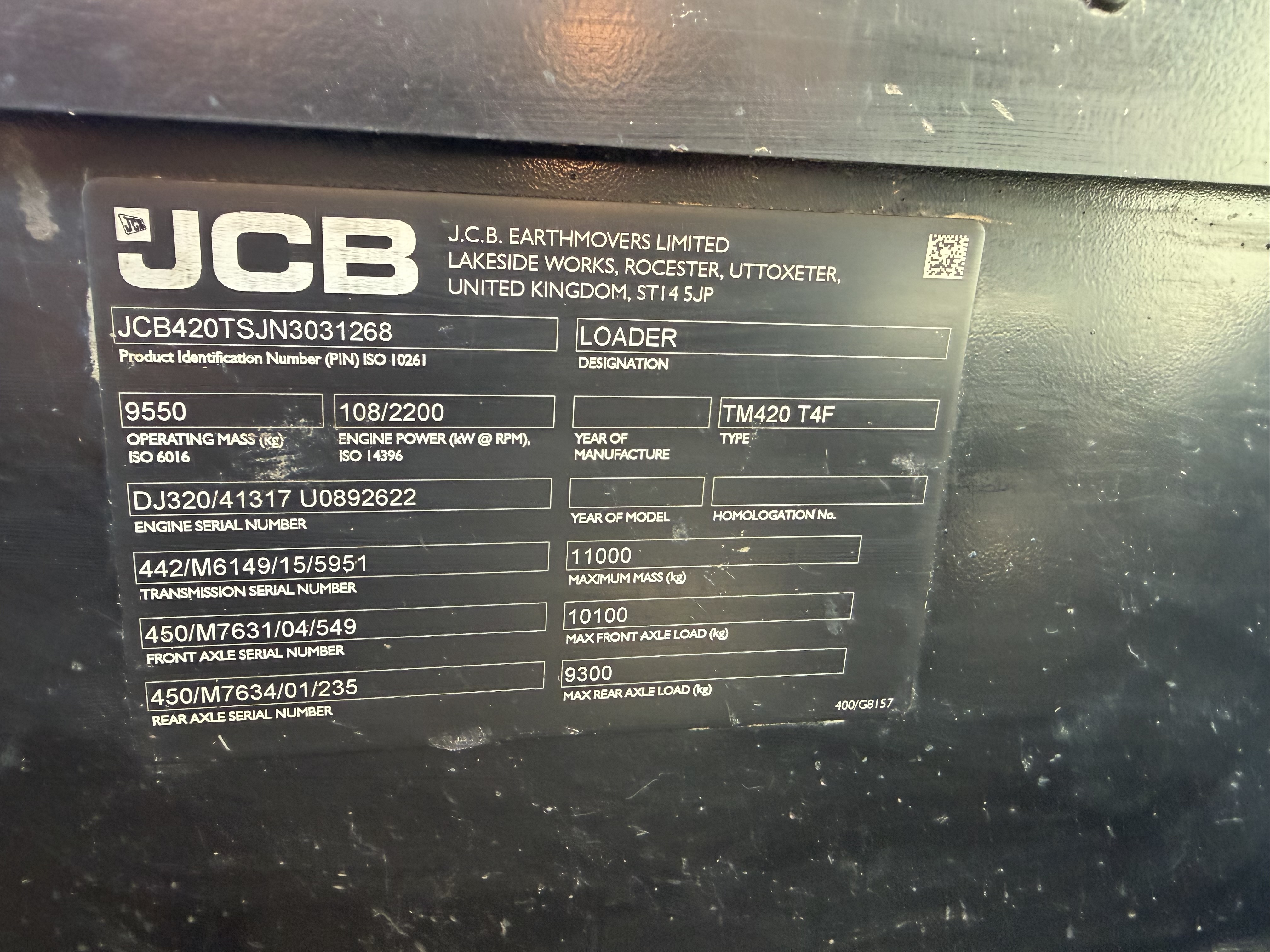 2022 JCB TM420 TeleHandler