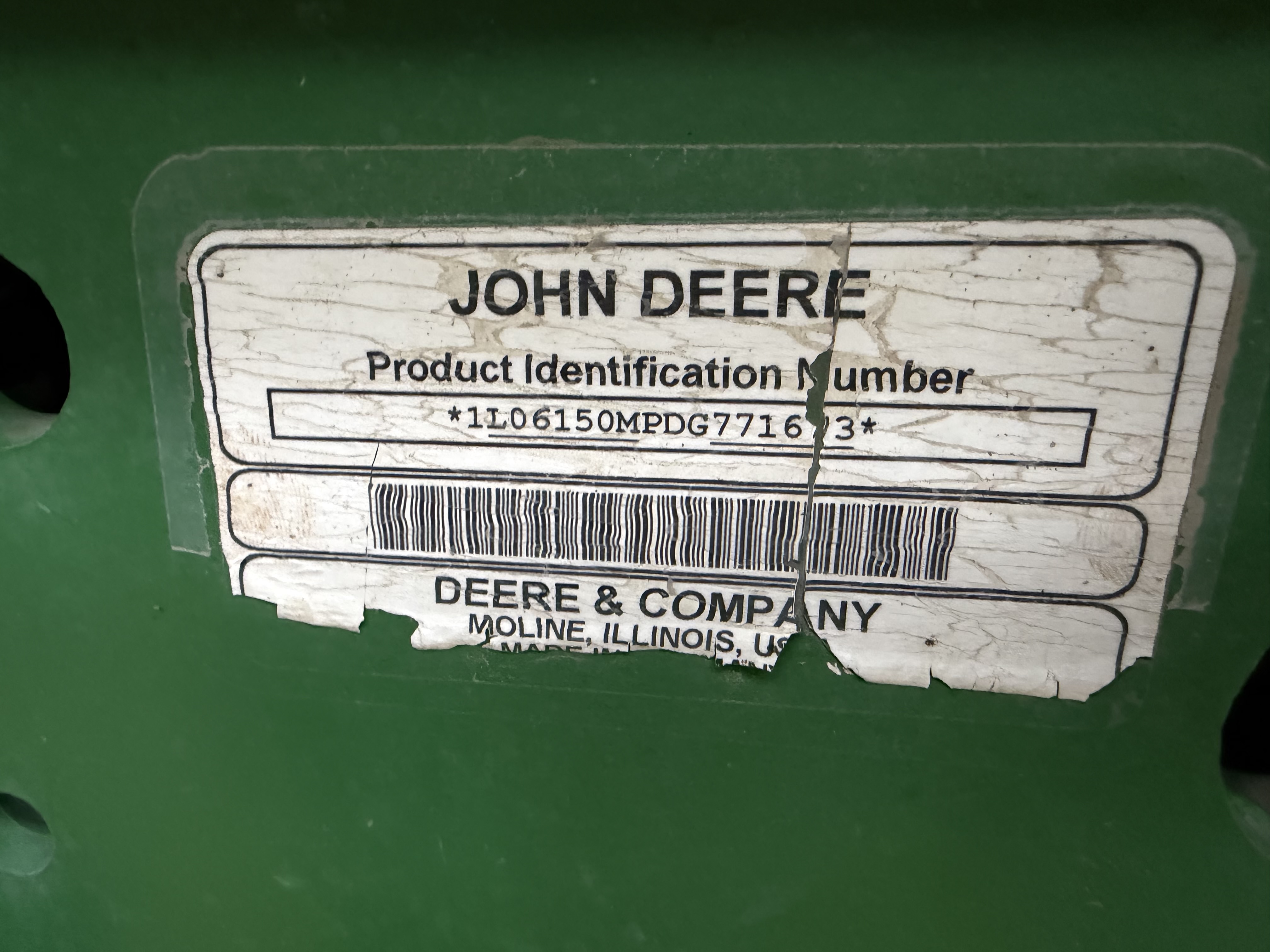 2013 John Deere 6150M Cab Tractor