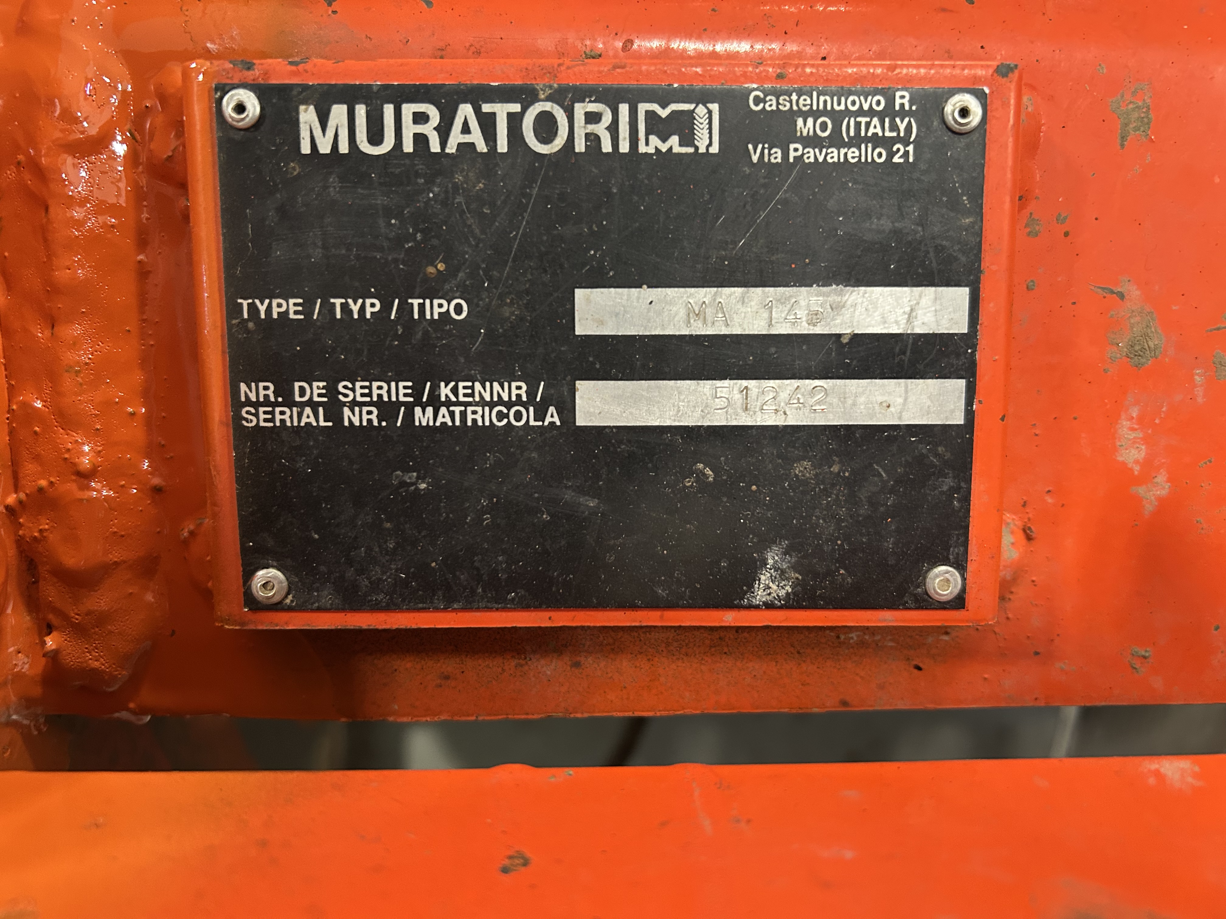 2000 Muratori MA 145 Rotary Tiller