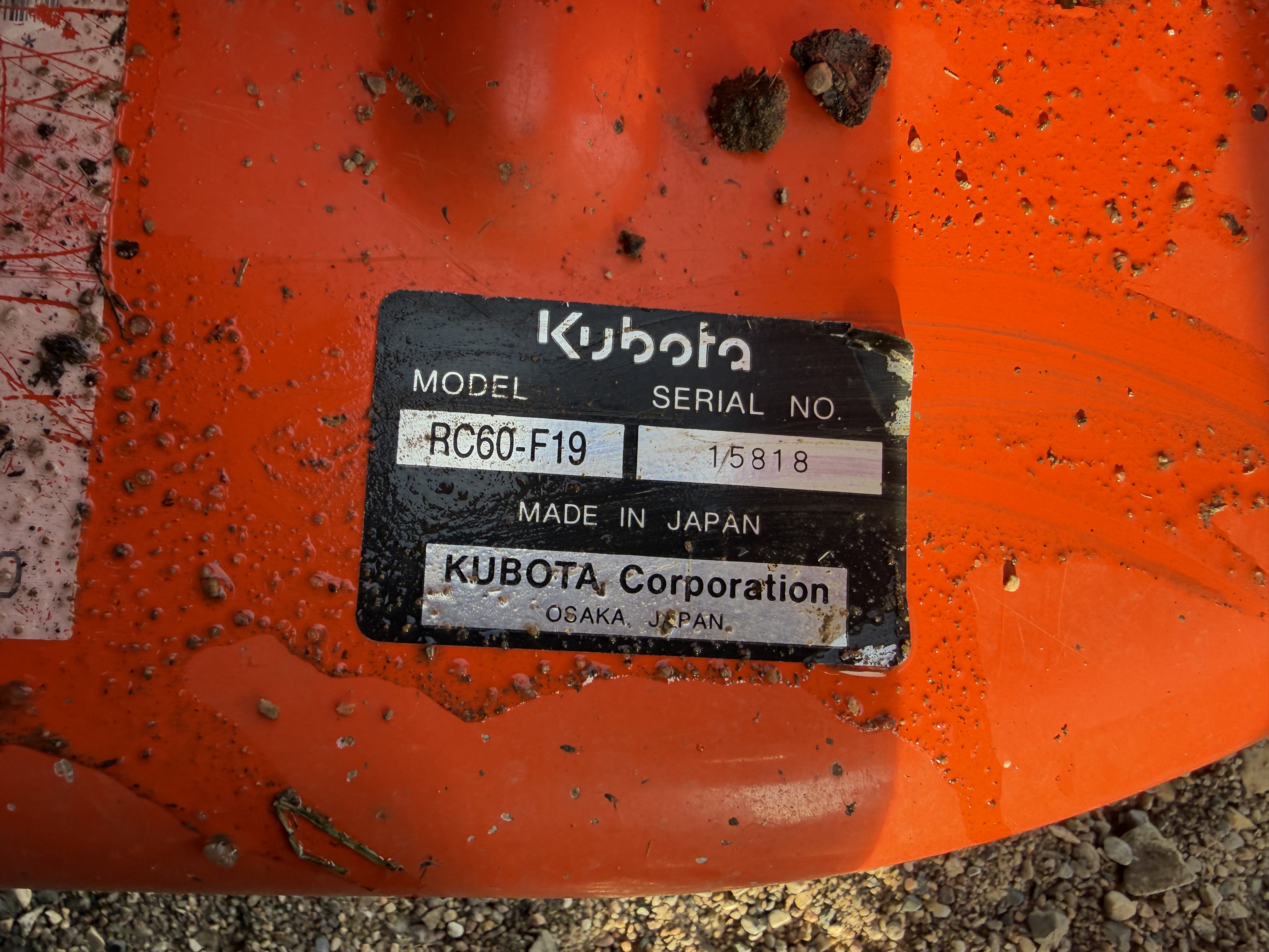 2011 Kubota GF1800 Mower/Front Deck