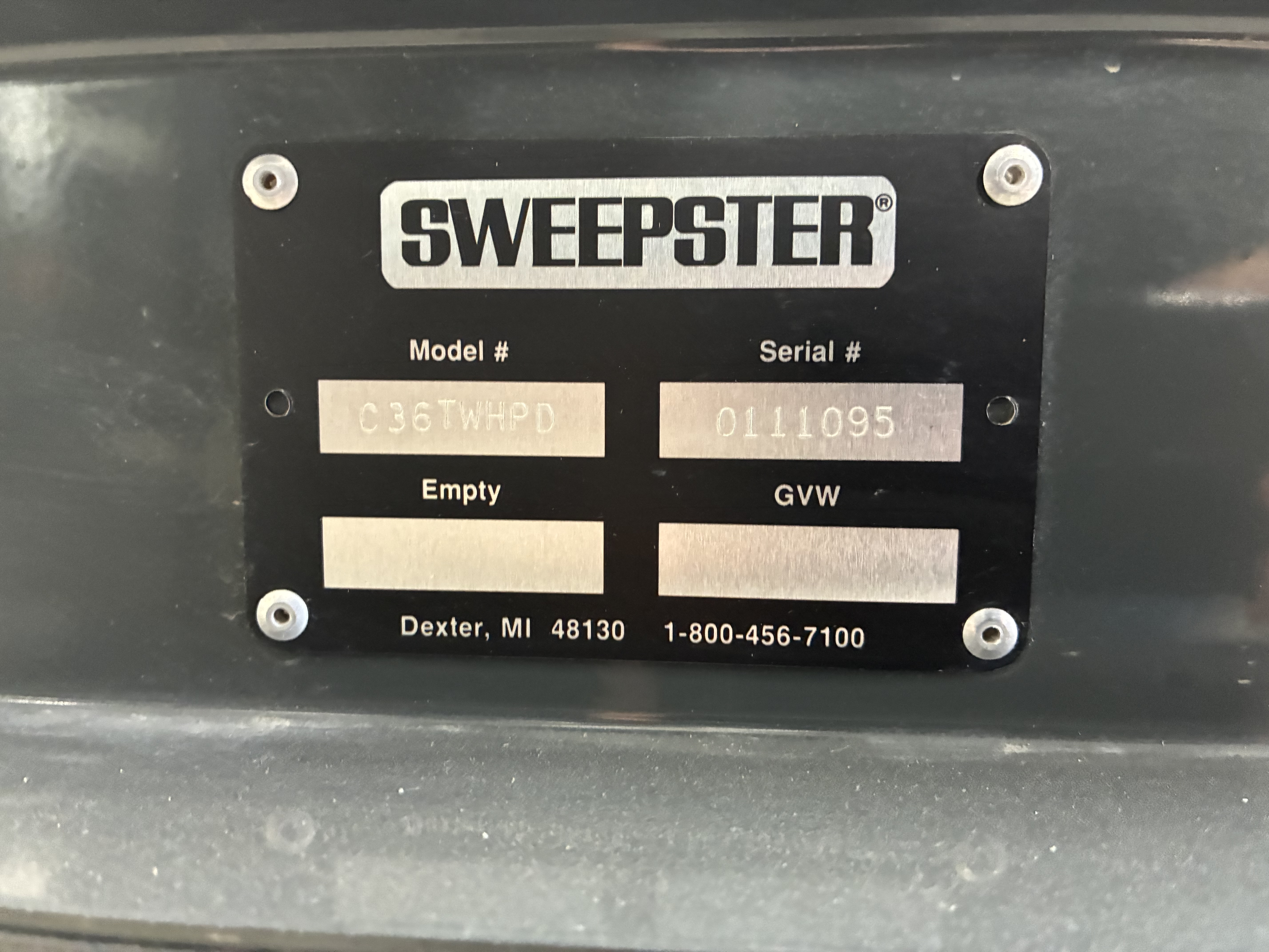 2018 Sweepster C36TWHPD Sweeper