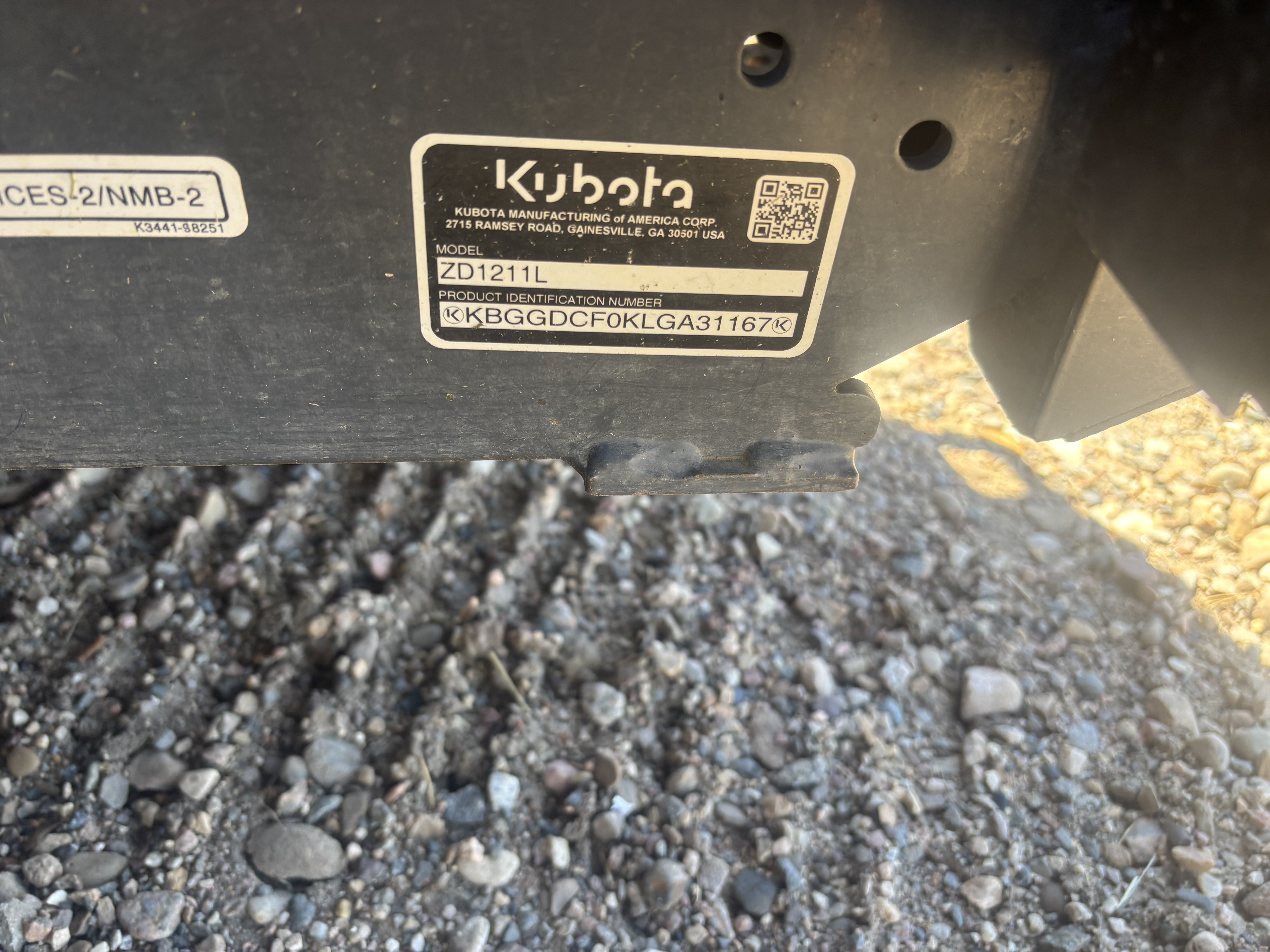 2020 Kubota ZD1211 Mower/Zero Turn