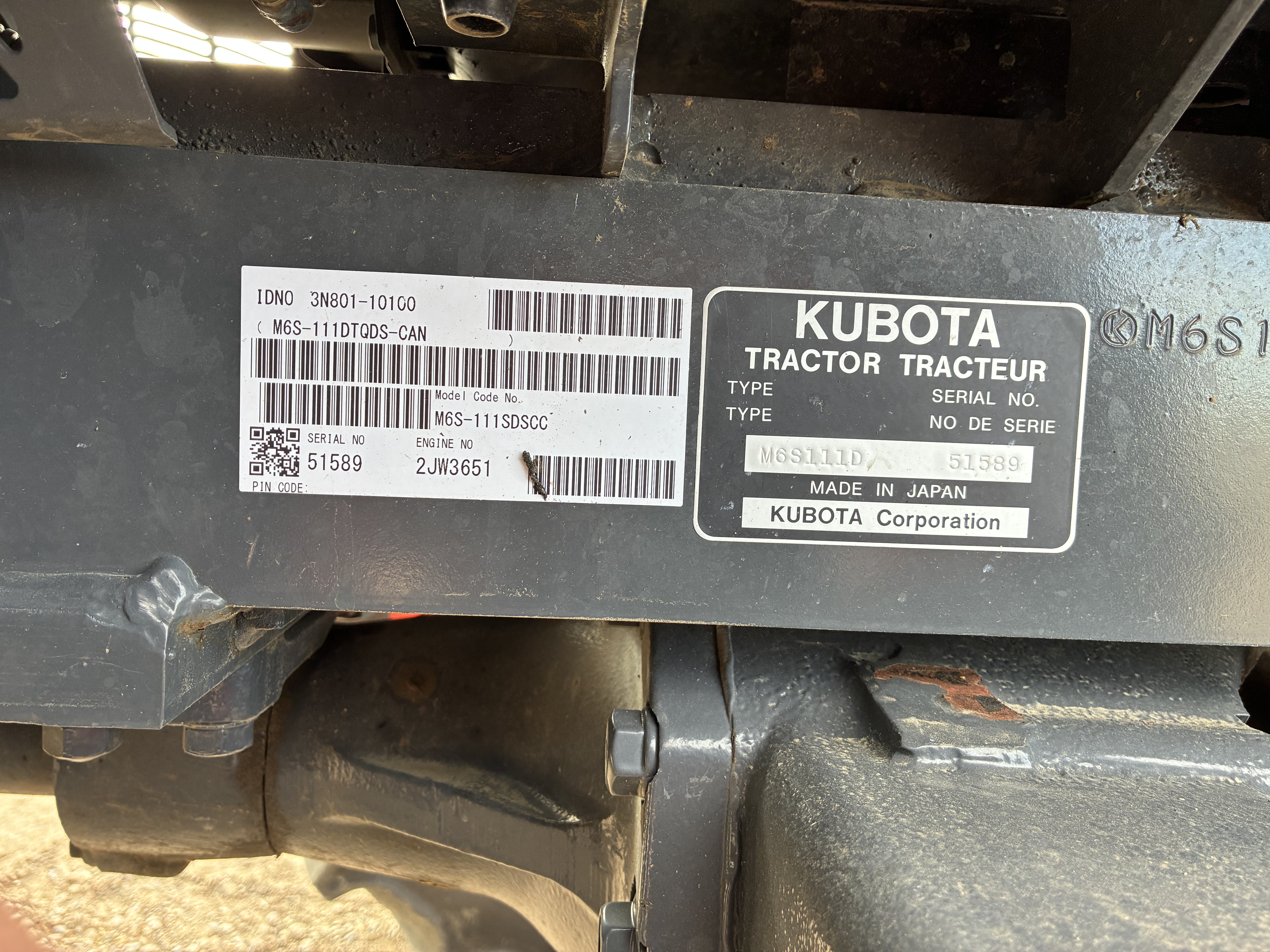 2019 Kubota M6S-111 Tractor