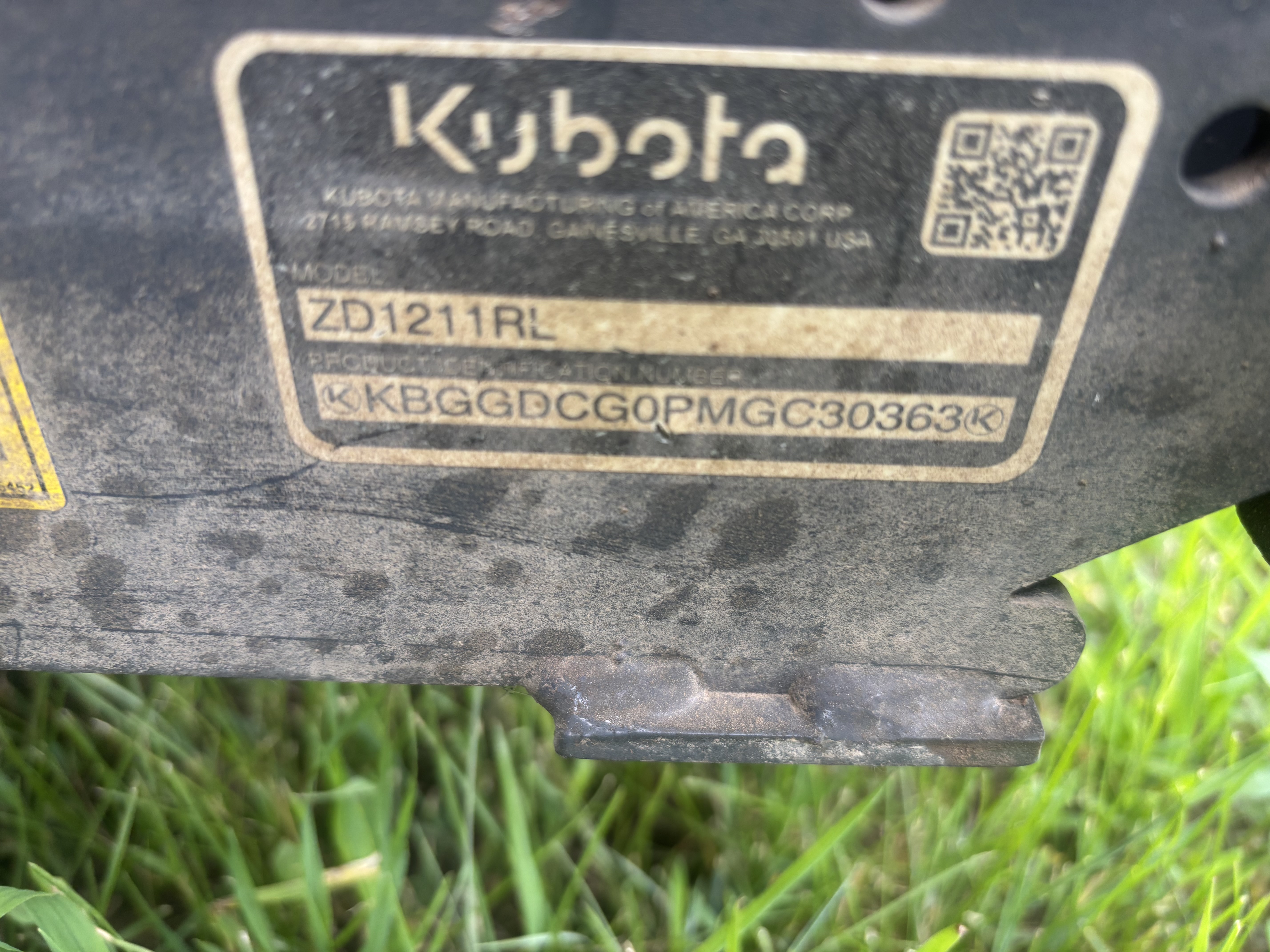 2021 Kubota ZD1211 Mower/Zero Turn