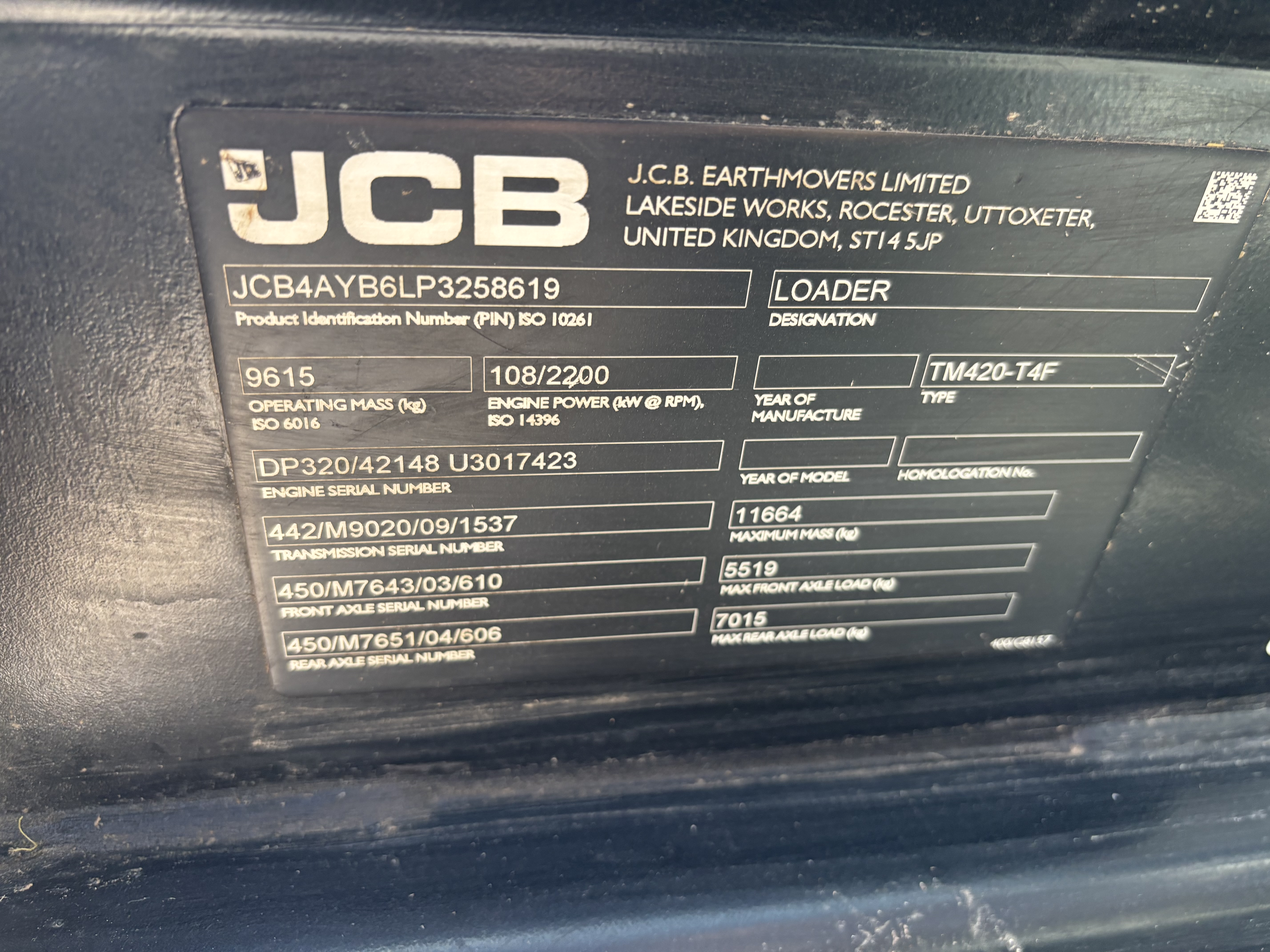2024 JCB TM420 Wheel Loader