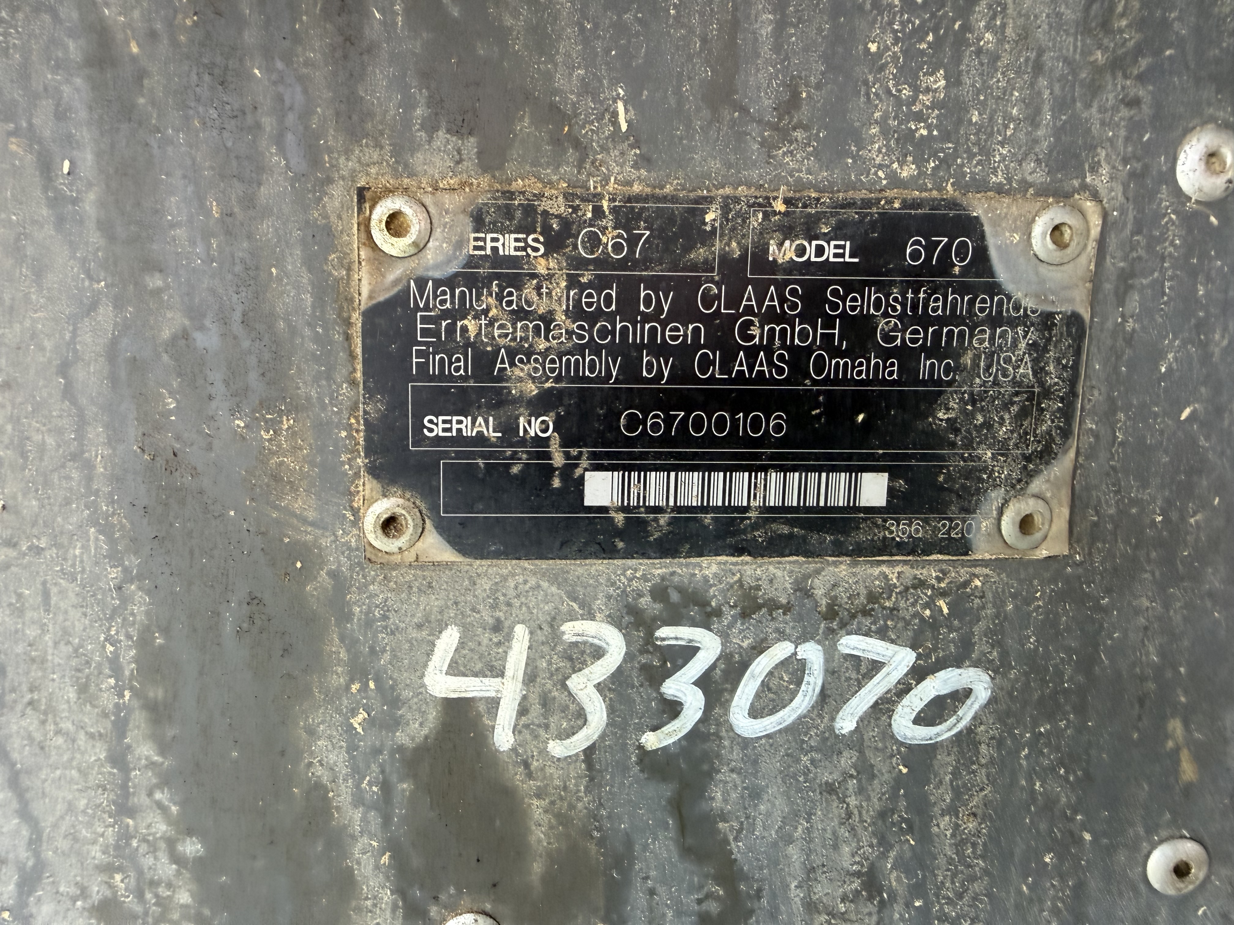 2013 CLAAS 670 Combine