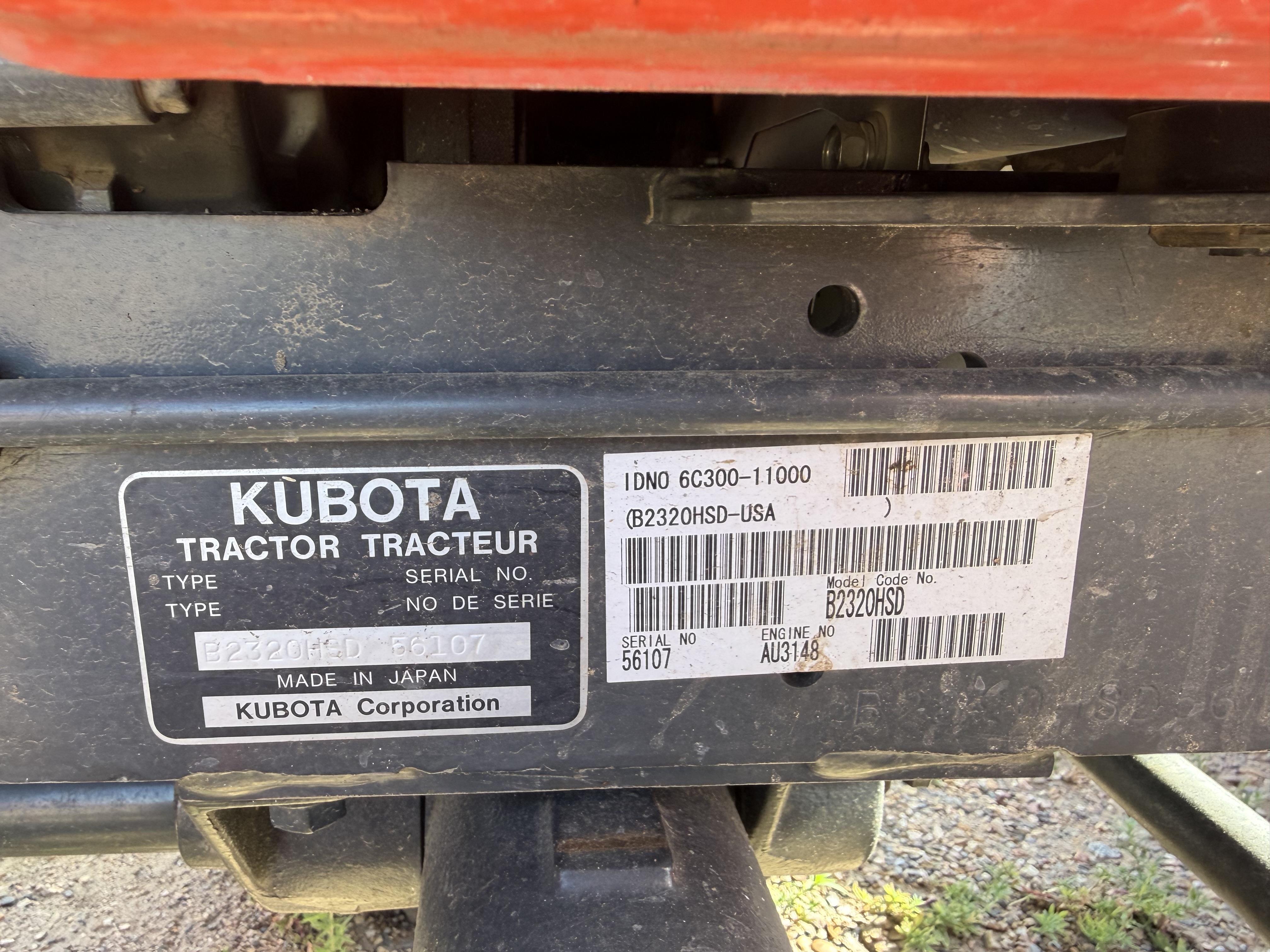 2011 Kubota B2320 Tractor