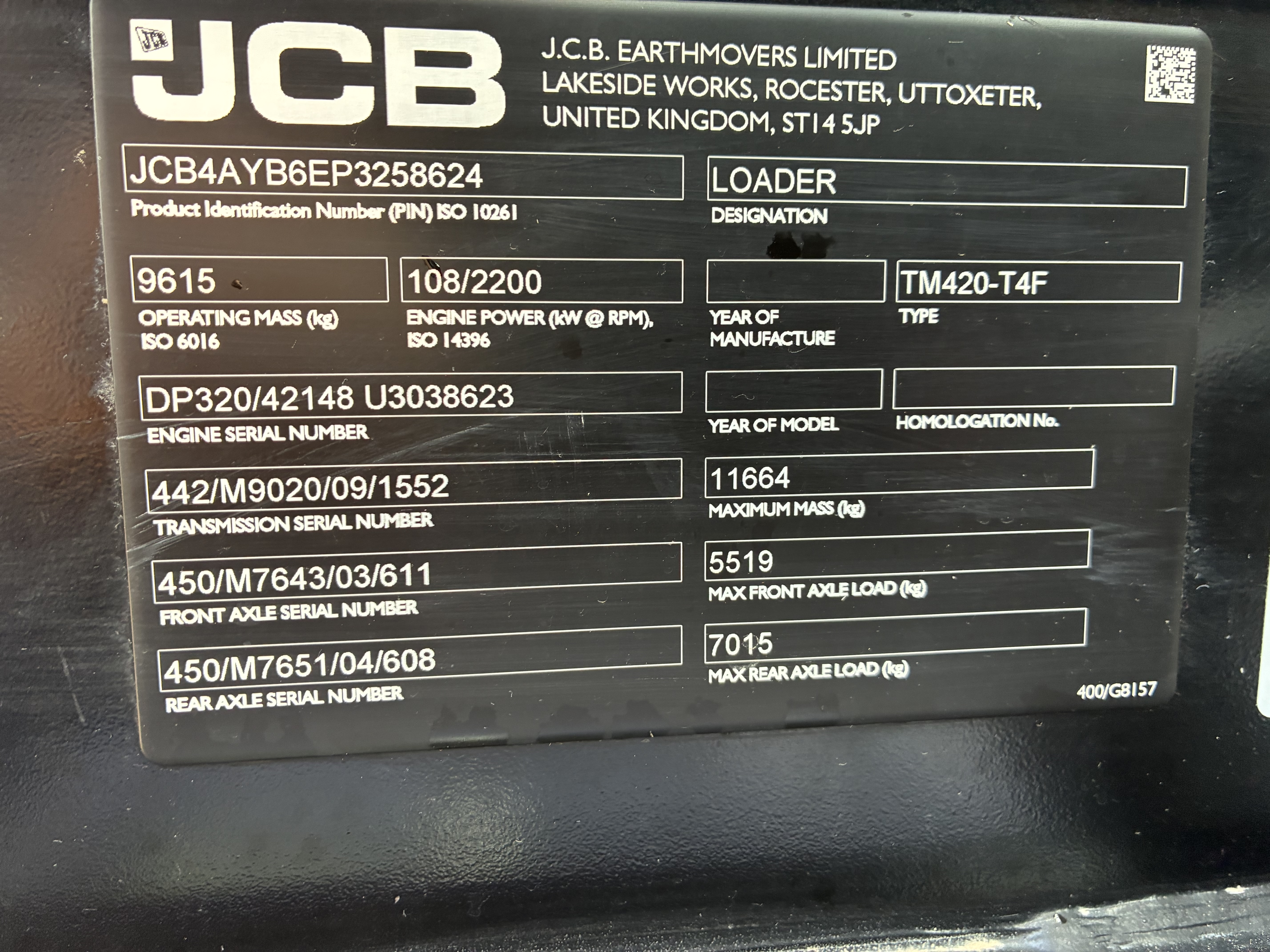 2024 JCB TM420 TeleHandler
