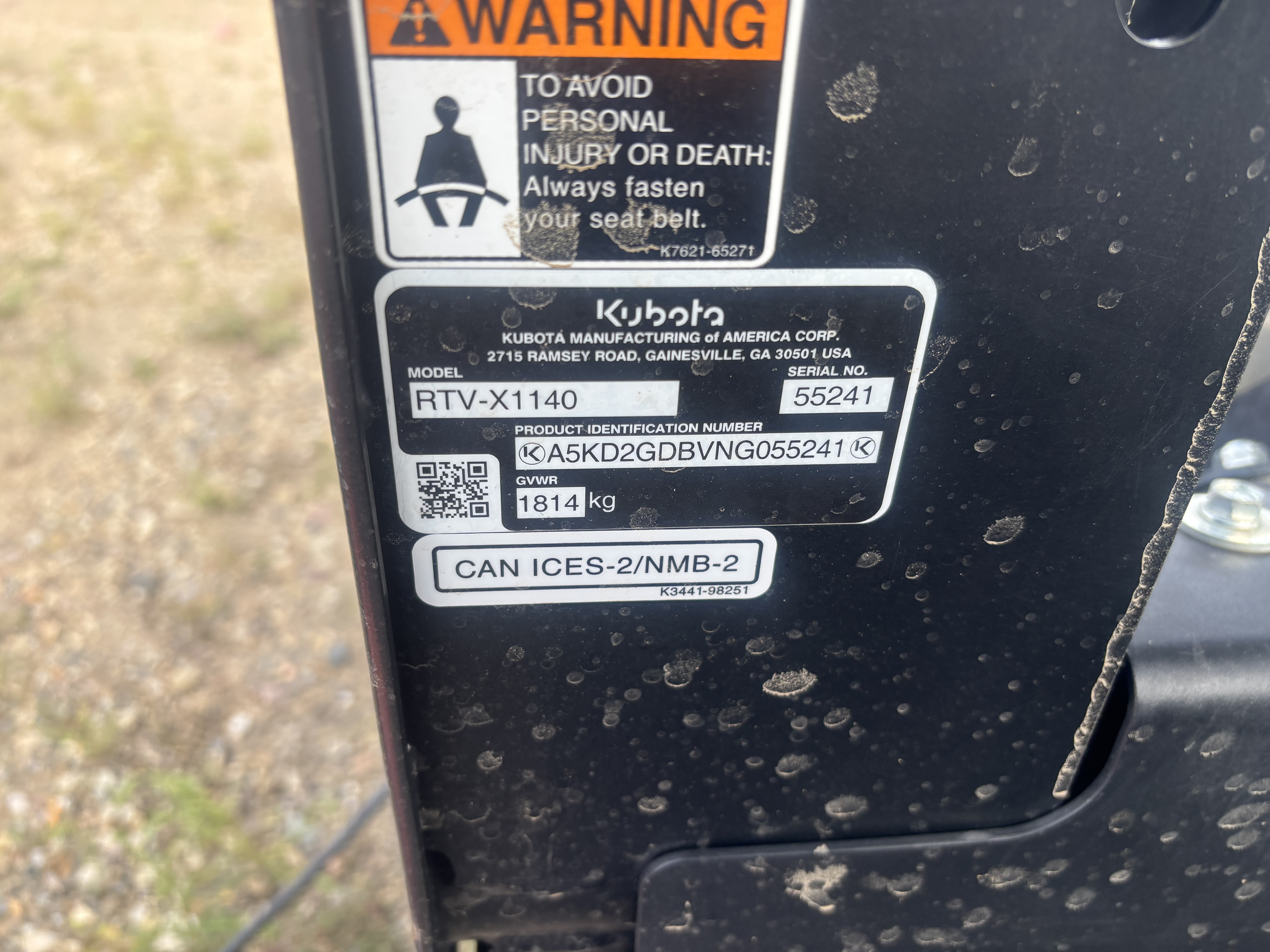 2023 Kubota RTV-X1140 Utility Vehicle