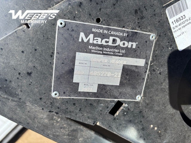 2021 MacDon FD140 Header Combine