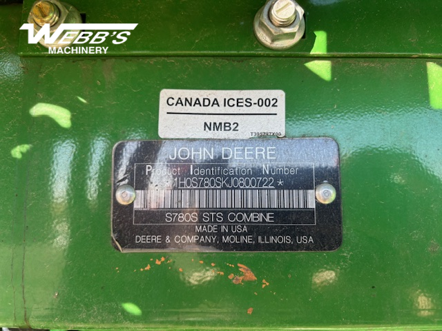 2018 John Deere S780 Combine