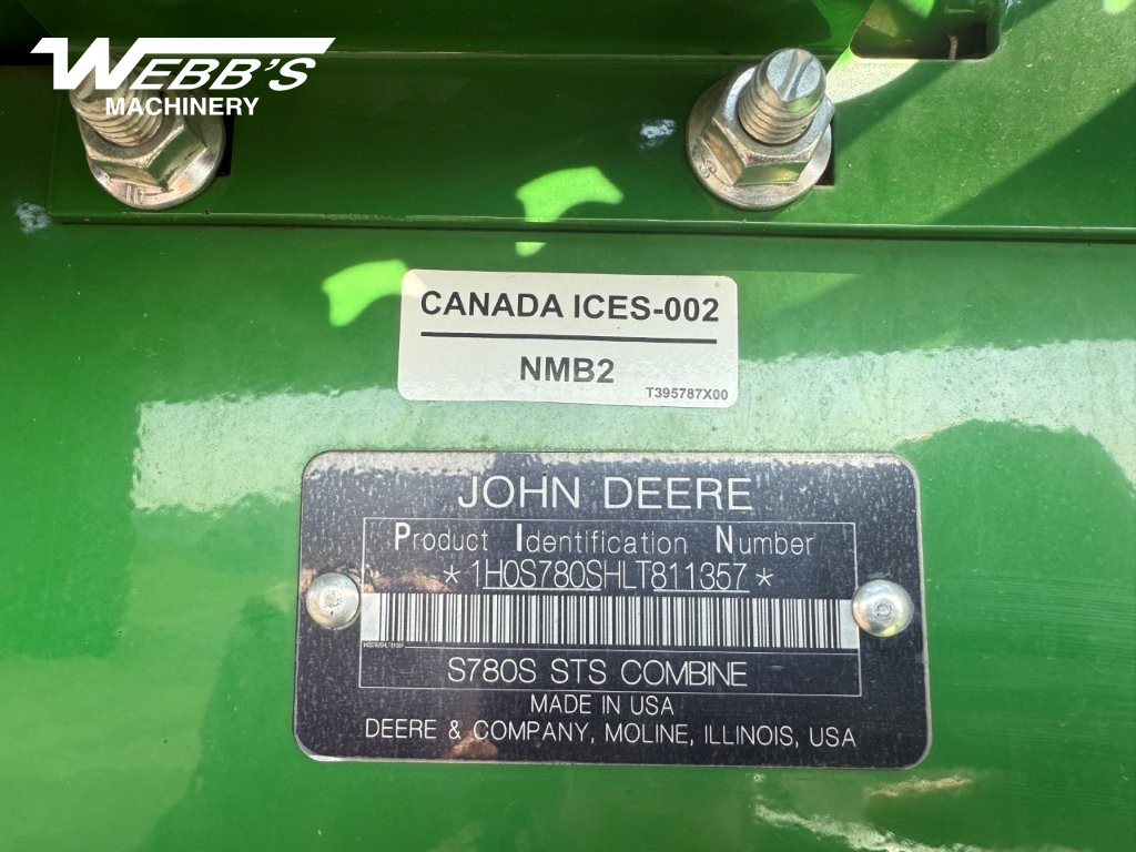 2020 John Deere S780 Combine