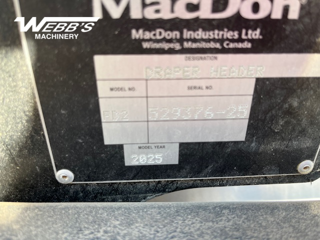 2025 MacDon FD250 Header Combine