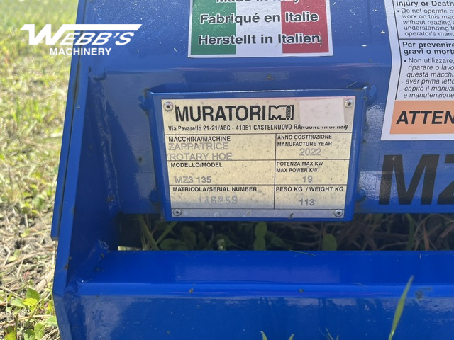 2023 Muratori MZ3 135 Tiller