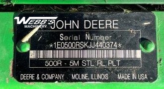 2018 John Deere W235R Windrower