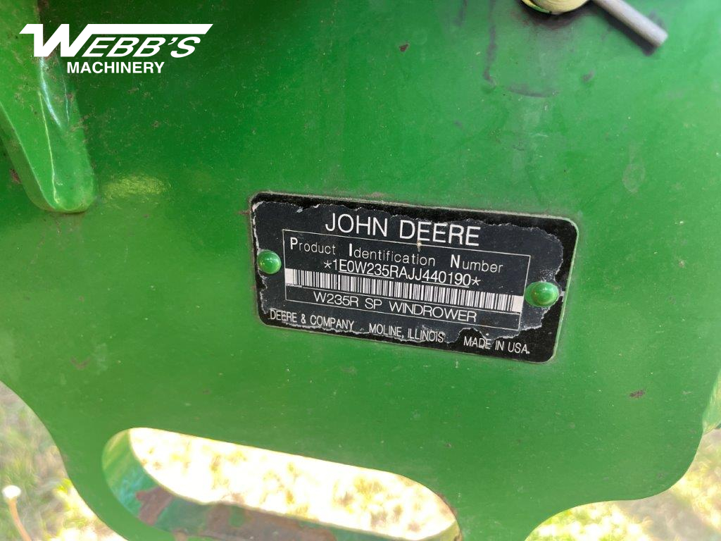 2018 John Deere W235R Windrower