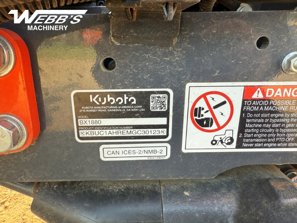 2021 Kubota BX1880 Tractor Compact